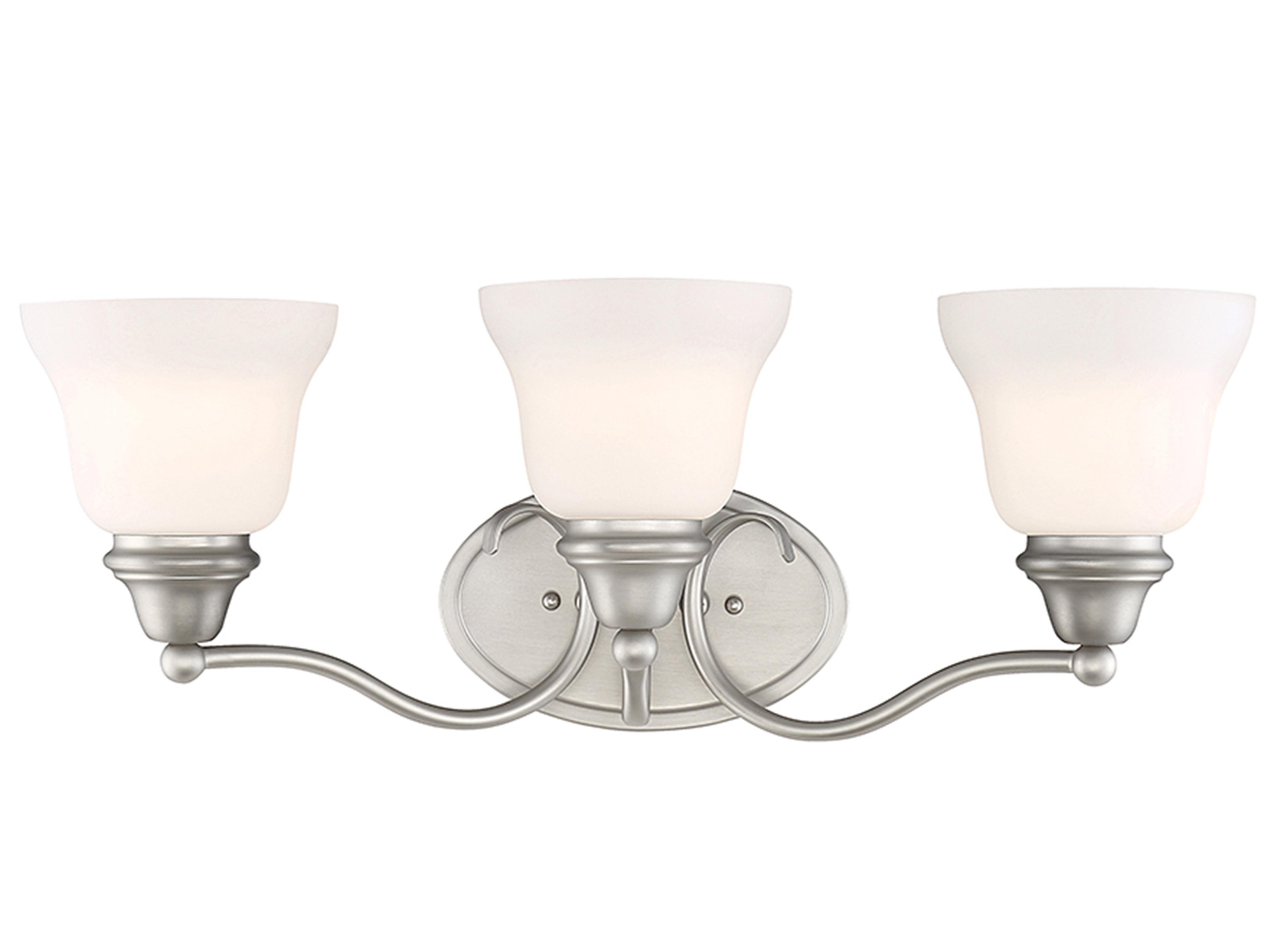 Yates 3-Light Pewter Glass Vanity Light
