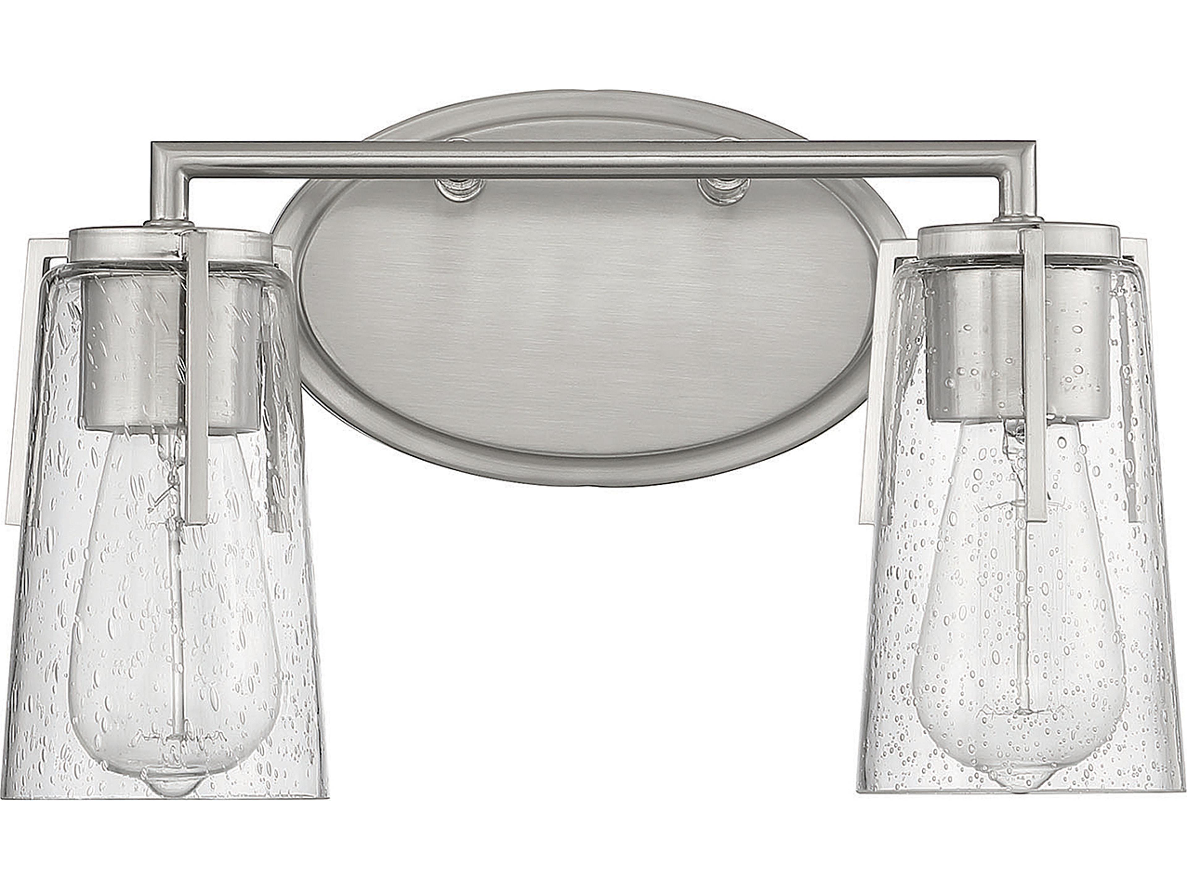 Savoy House Sacremento 2-Light Satin Nickel Glass Vanity Light