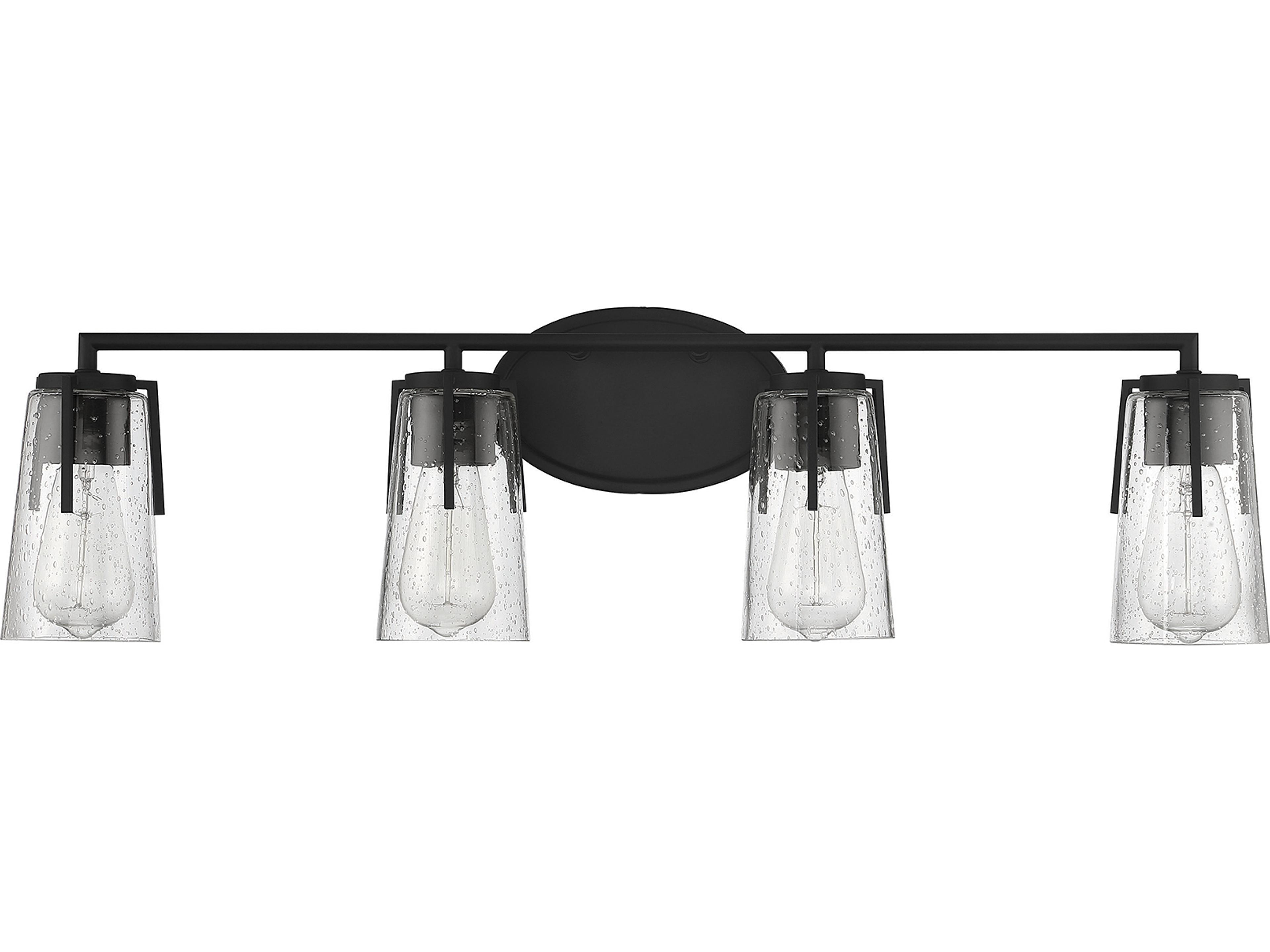 Savoy House Sacremento 4-Light Black Glass Vanity Light