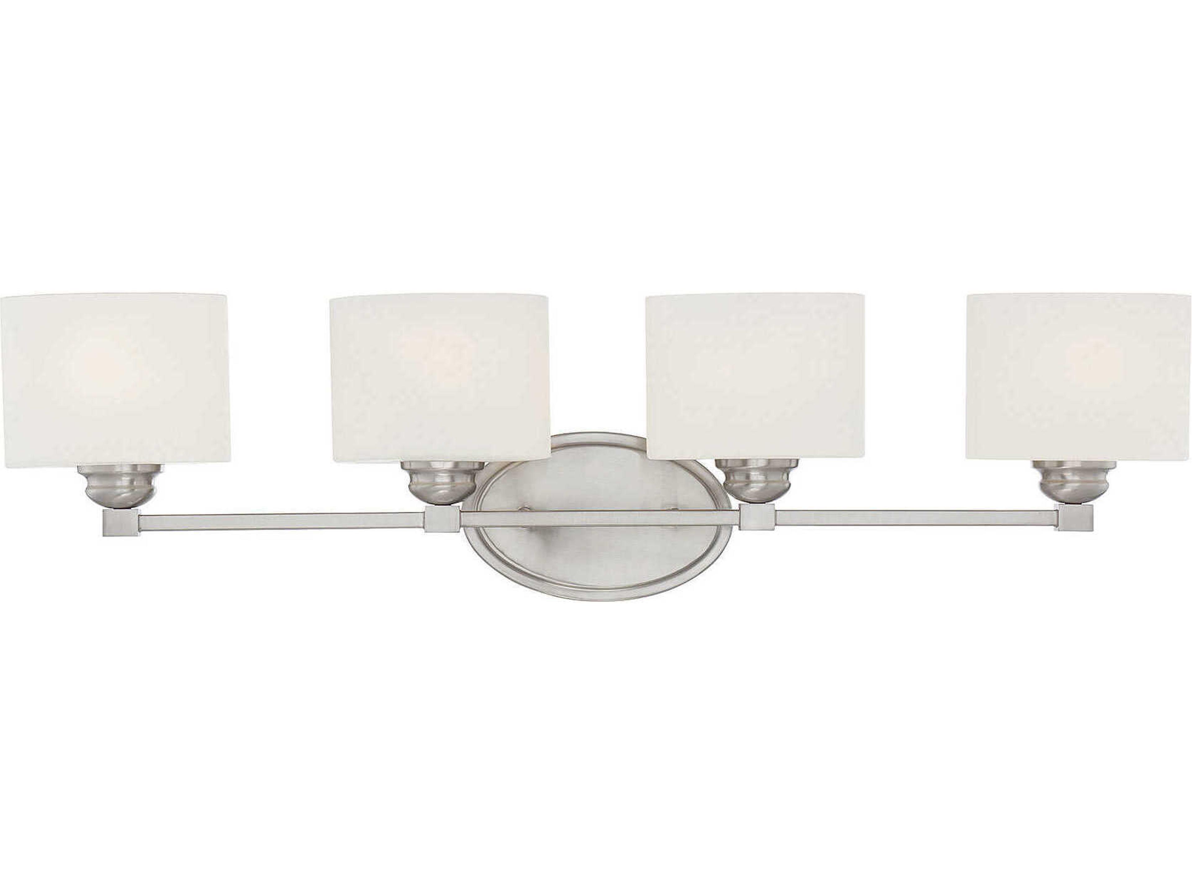 Kane 4-Light Satin Nickel Glass Vanity Light