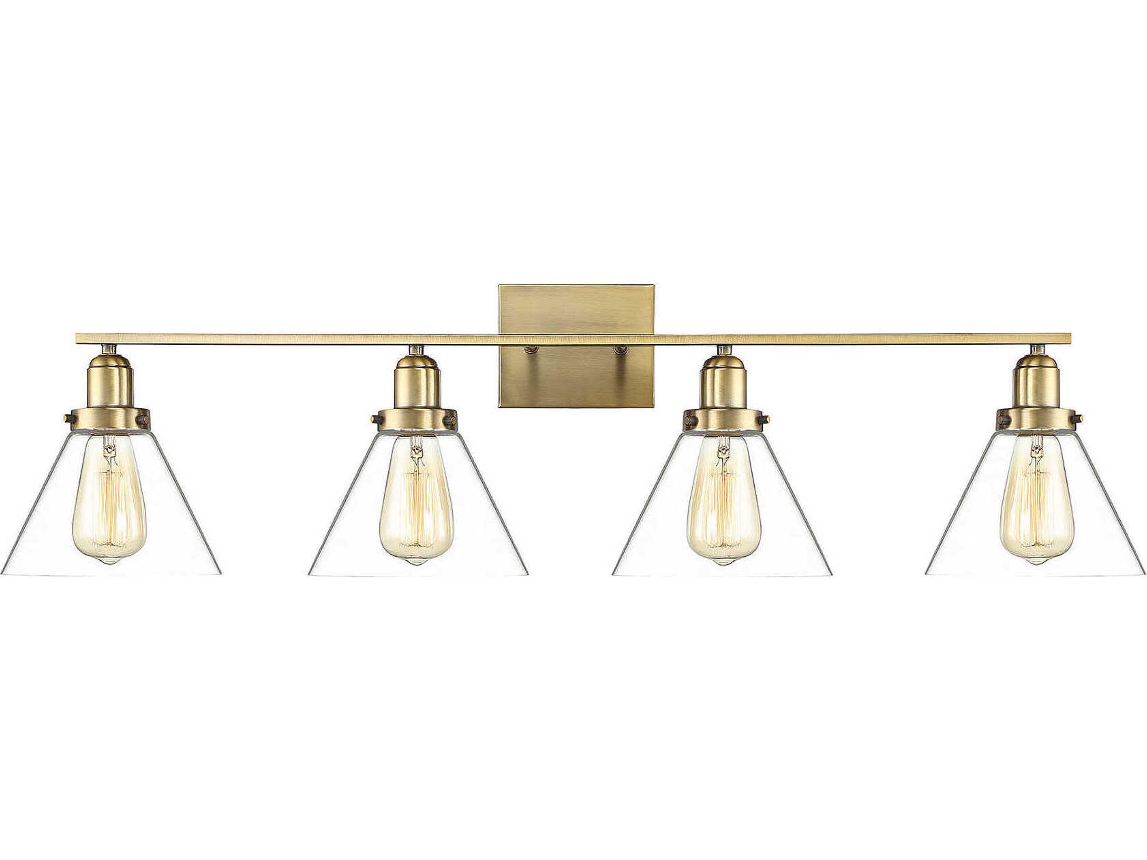 Drake 4-Light Warm Brass Glass Vanity Light