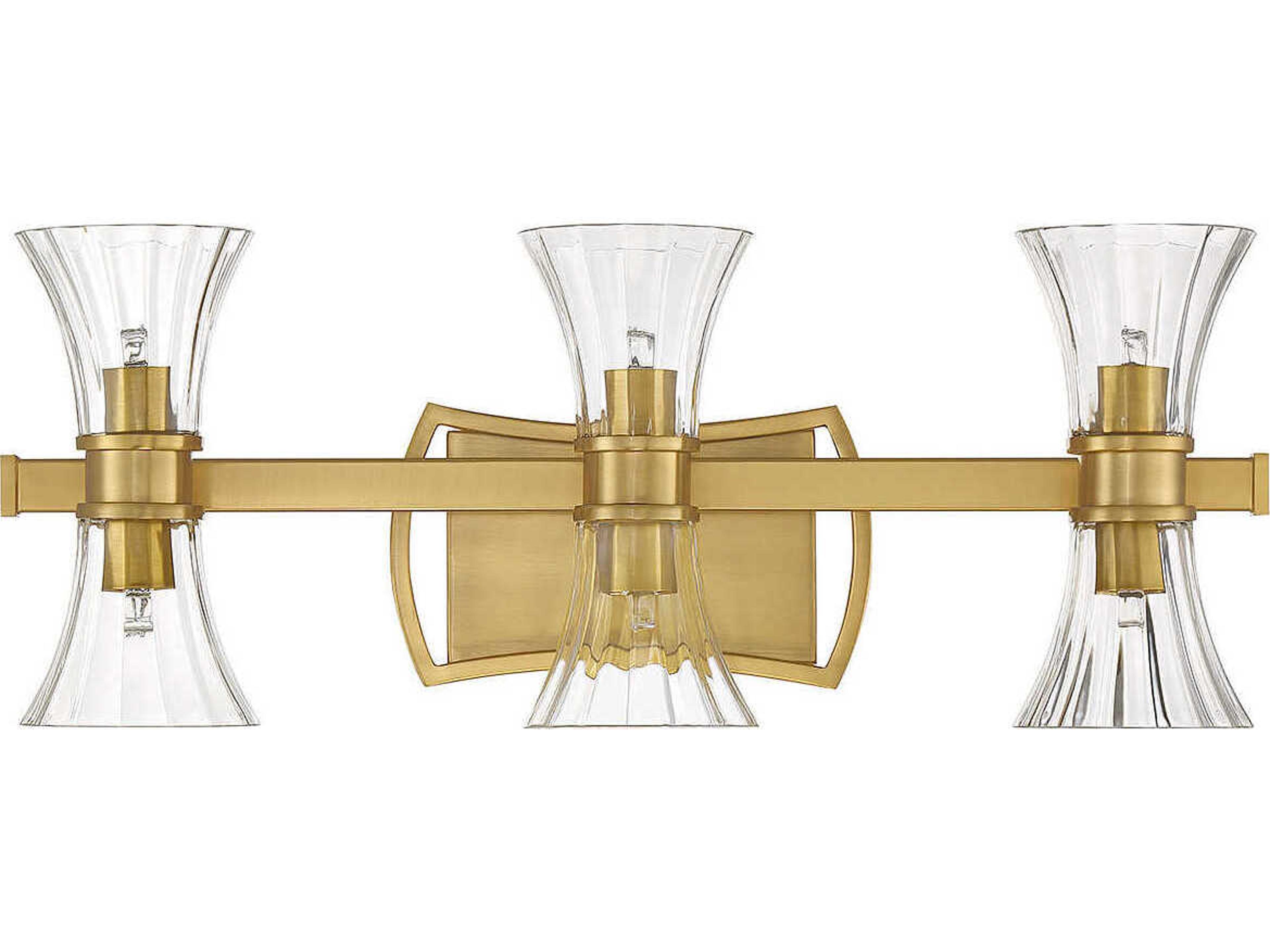 Savoy House Bennington 6-Light Warm Brass Glass Vanity Light