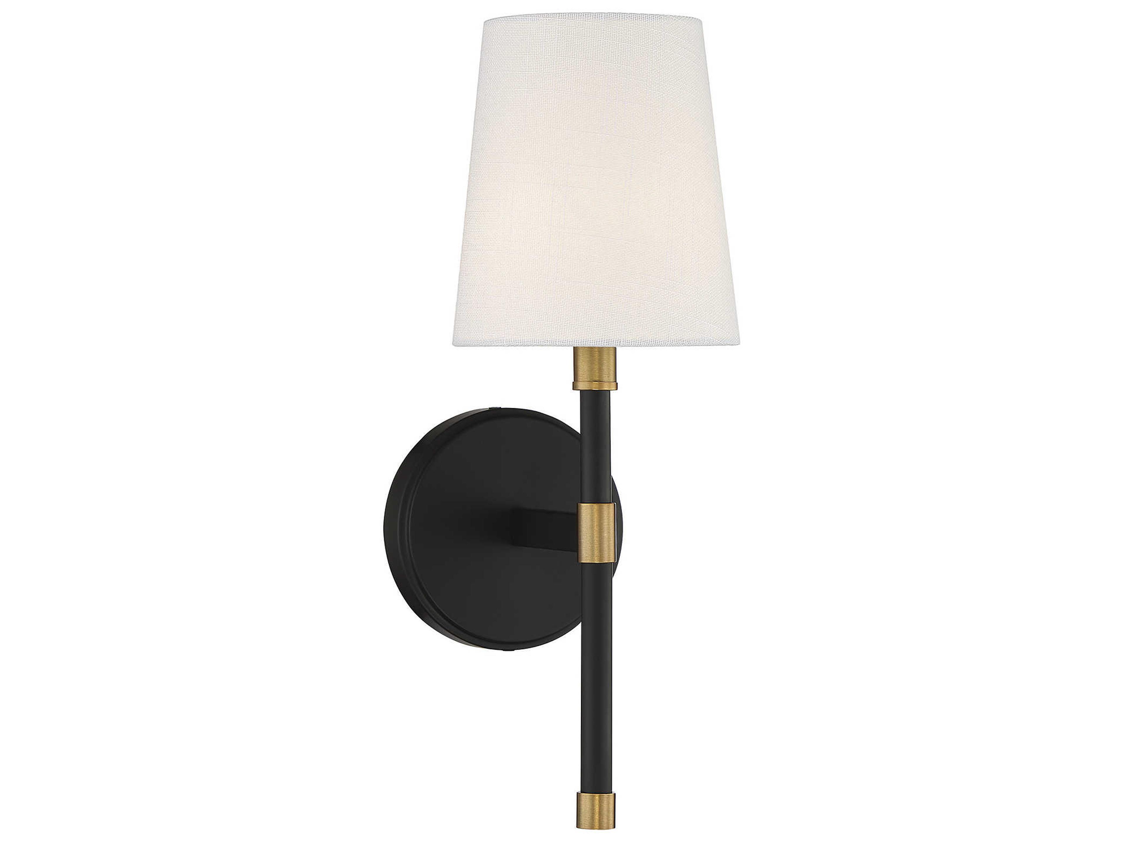 Brody 1-Light Matte Black Warm Brass Wall Sconce