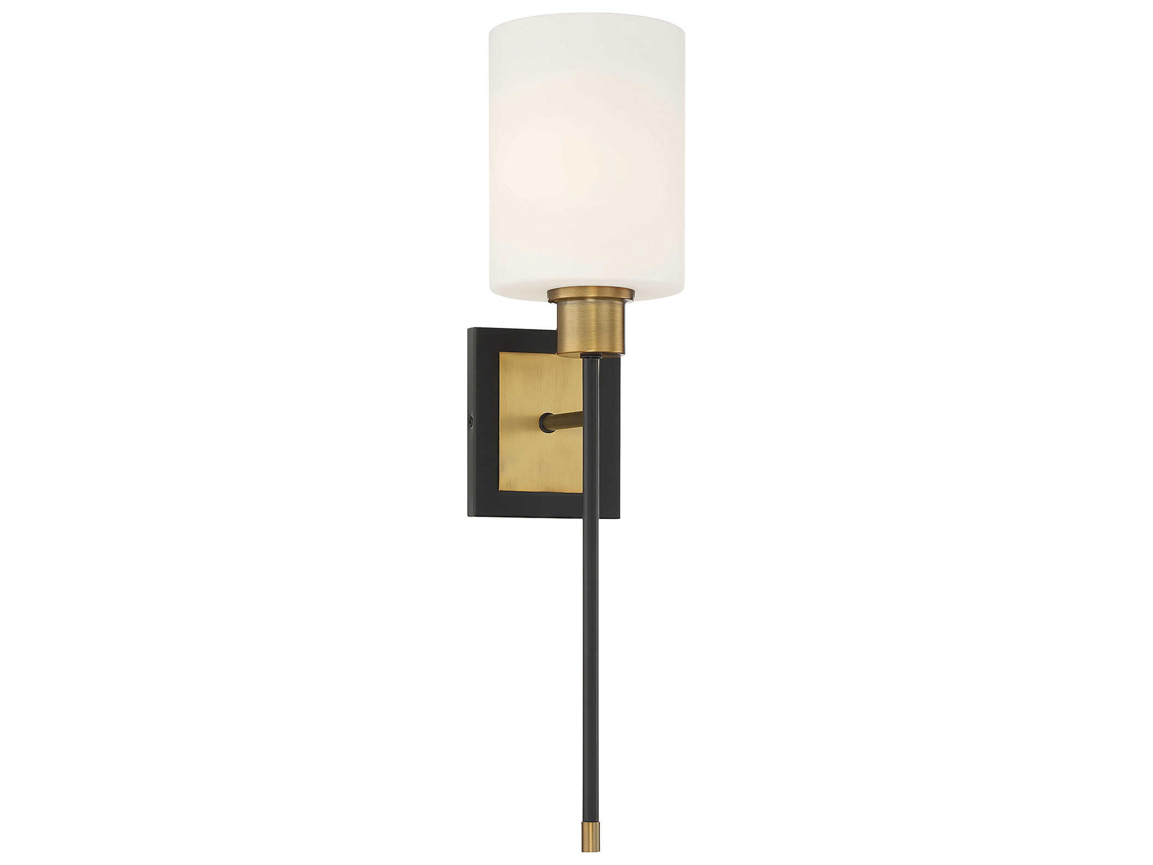 Alvara 1-Light Wall Sconce in Matte Black with Warm Brass