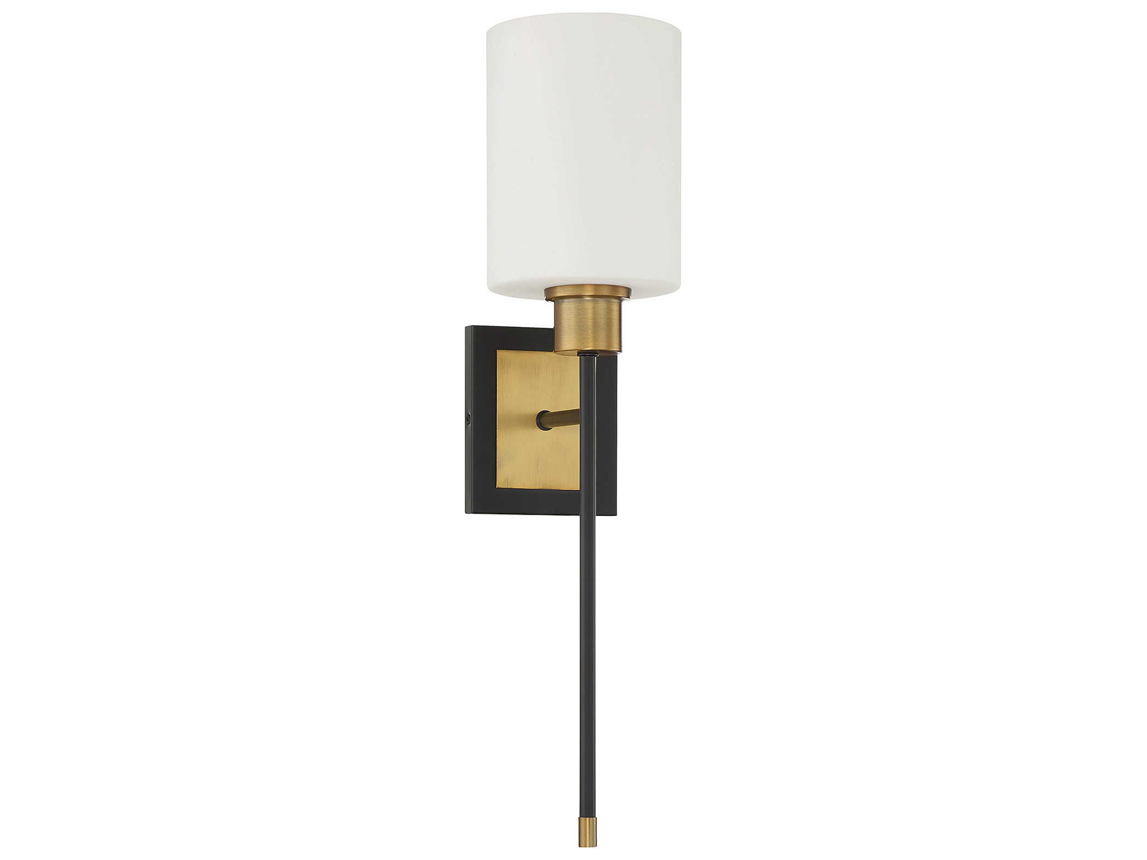 Savoy House Alvara 1-Light Matte Black Warm Brass Glass Wall Sconce