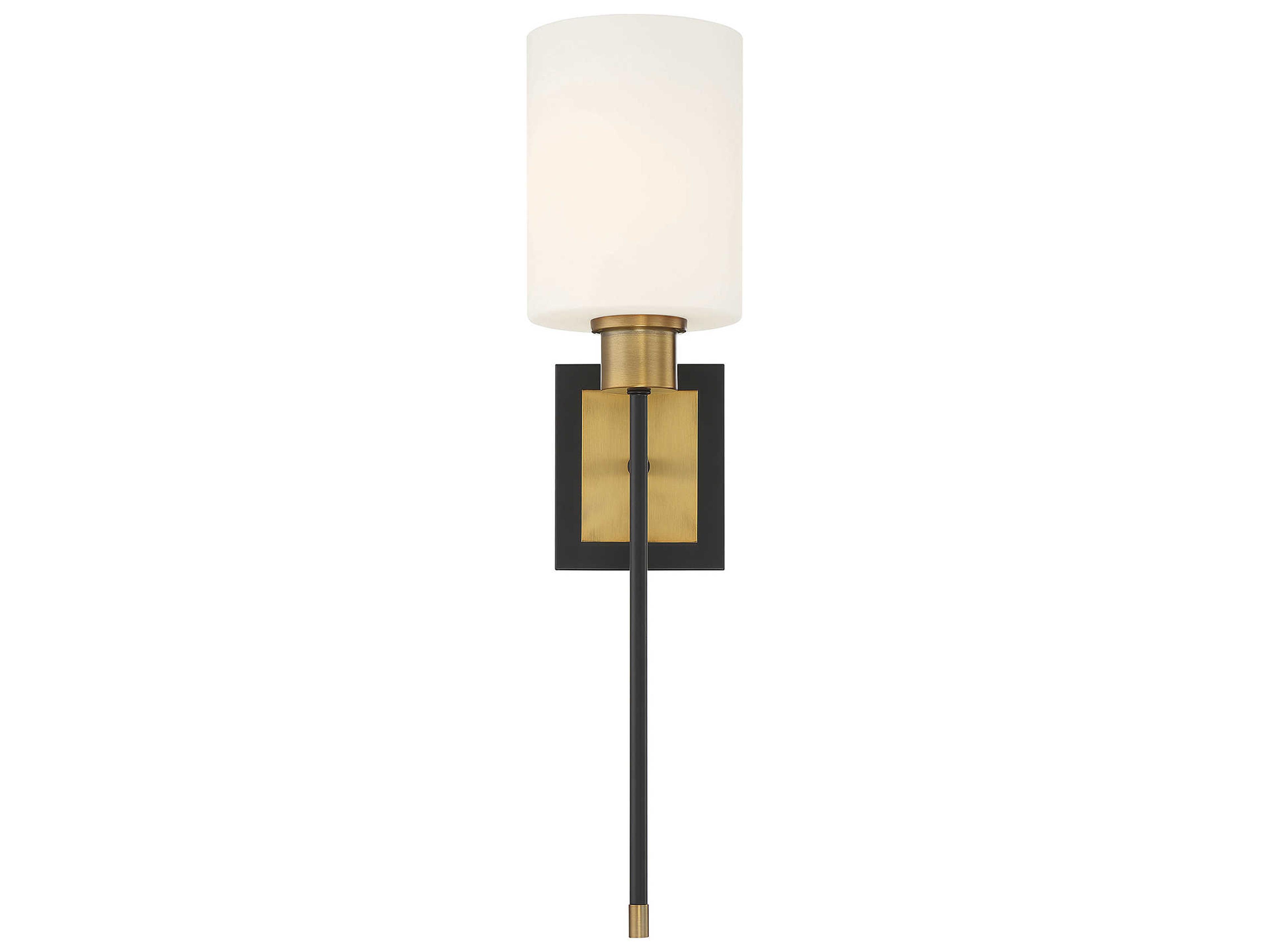 Savoy House Alvara 1-Light Matte Black Warm Brass Glass Wall Sconce