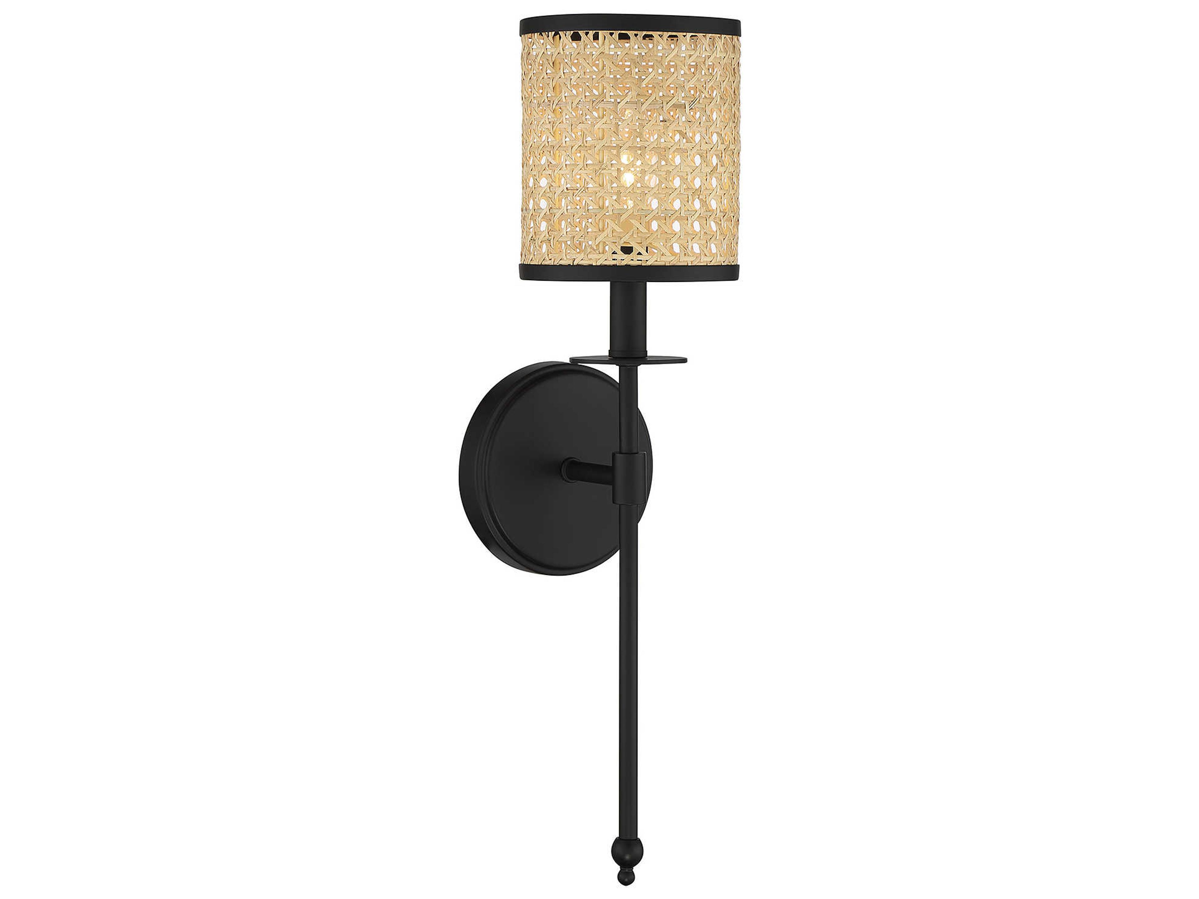 Jaylar 1-Light Matte Black Brown Wall Sconce