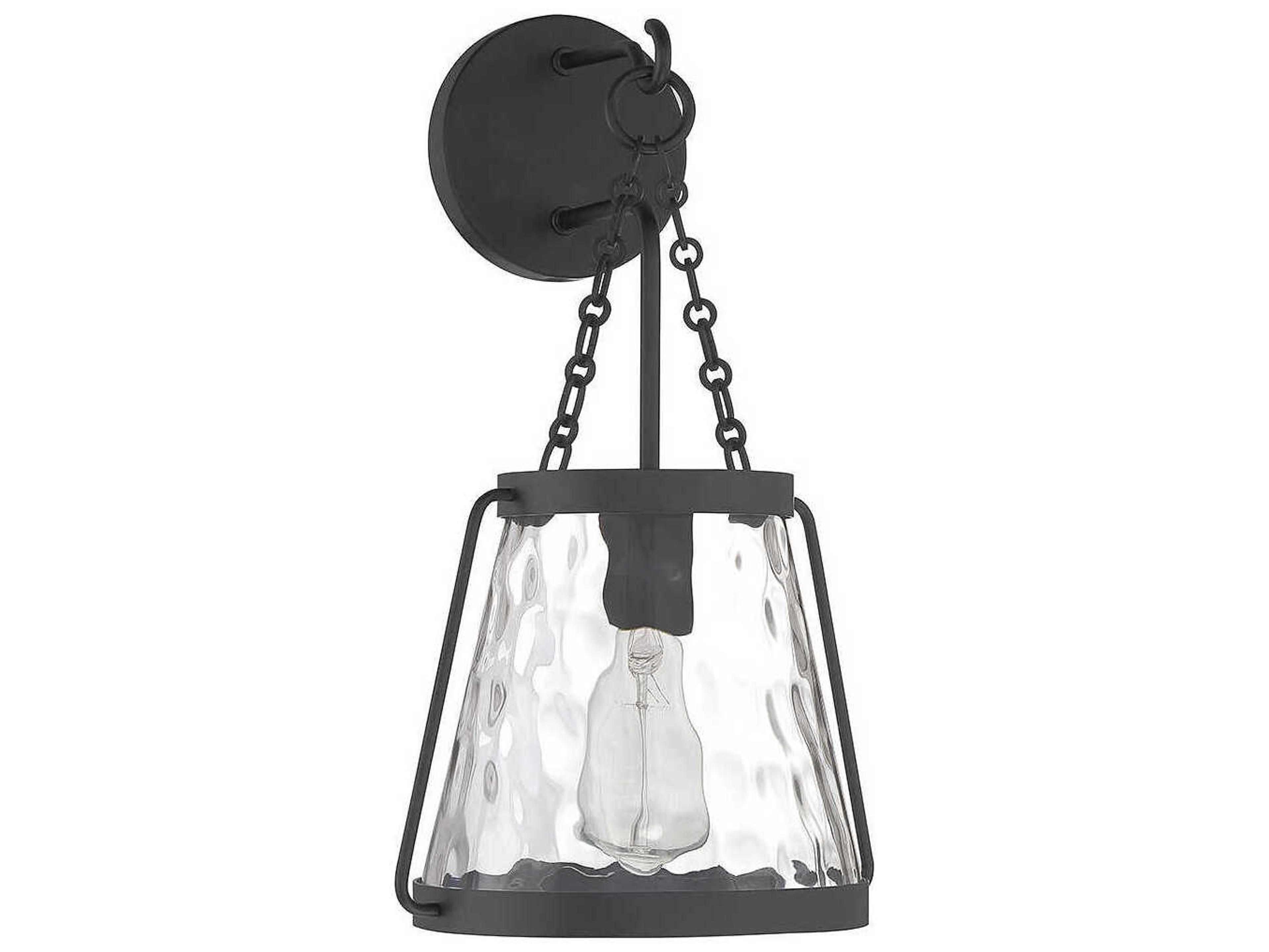 Savoy House Crawford 1-Light Matte Black Glass Wall Sconce