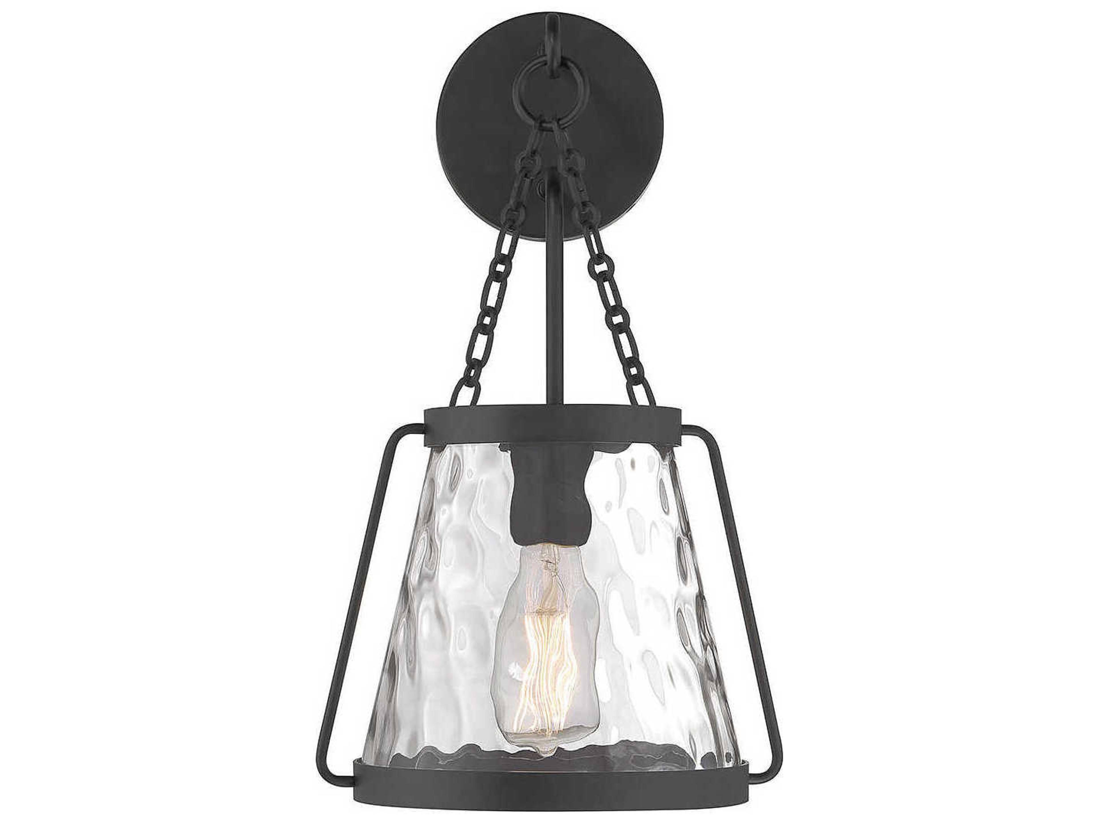 Savoy House Crawford 1-Light Matte Black Glass Wall Sconce