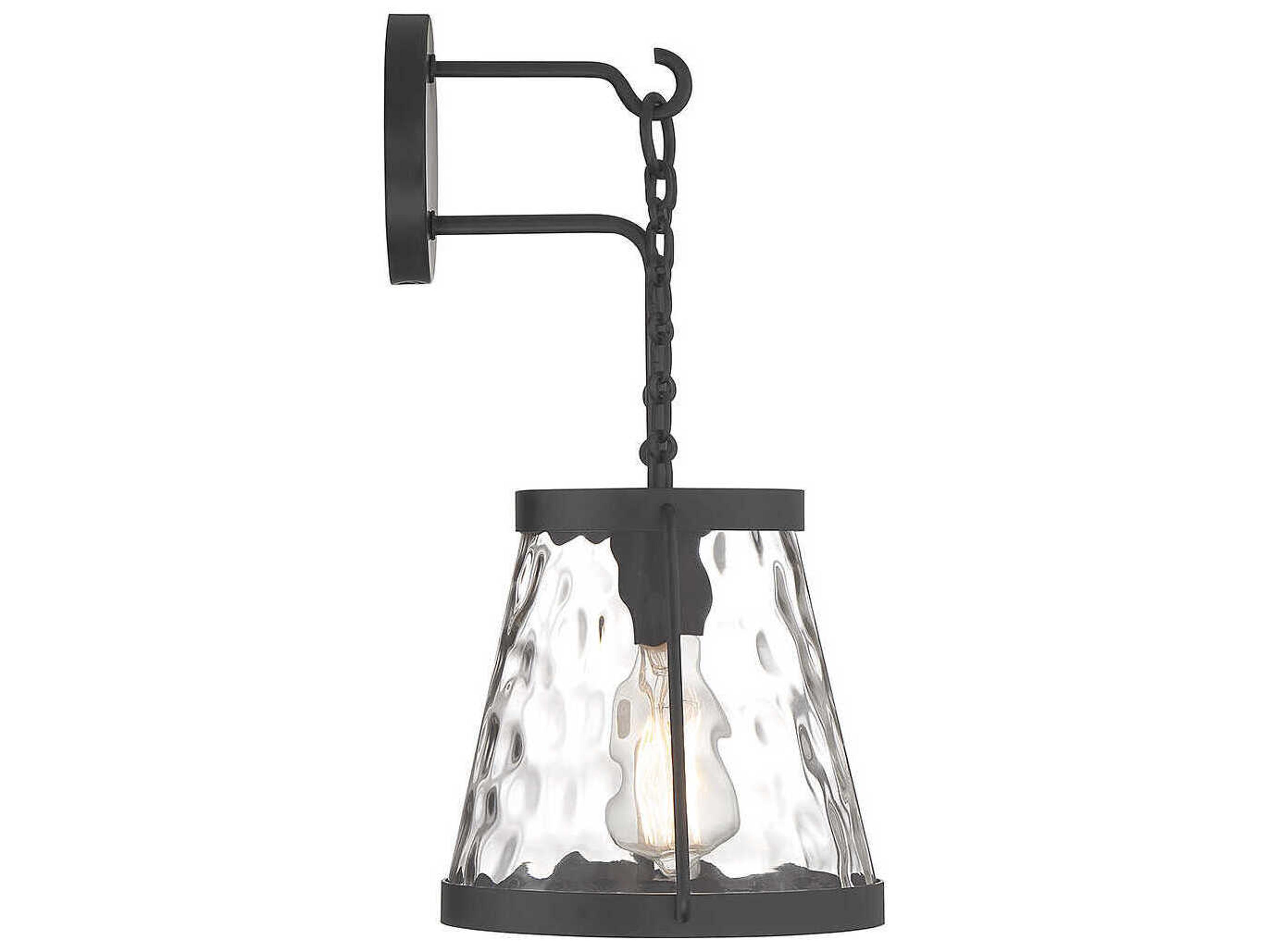 Savoy House Crawford 1-Light Matte Black Glass Wall Sconce