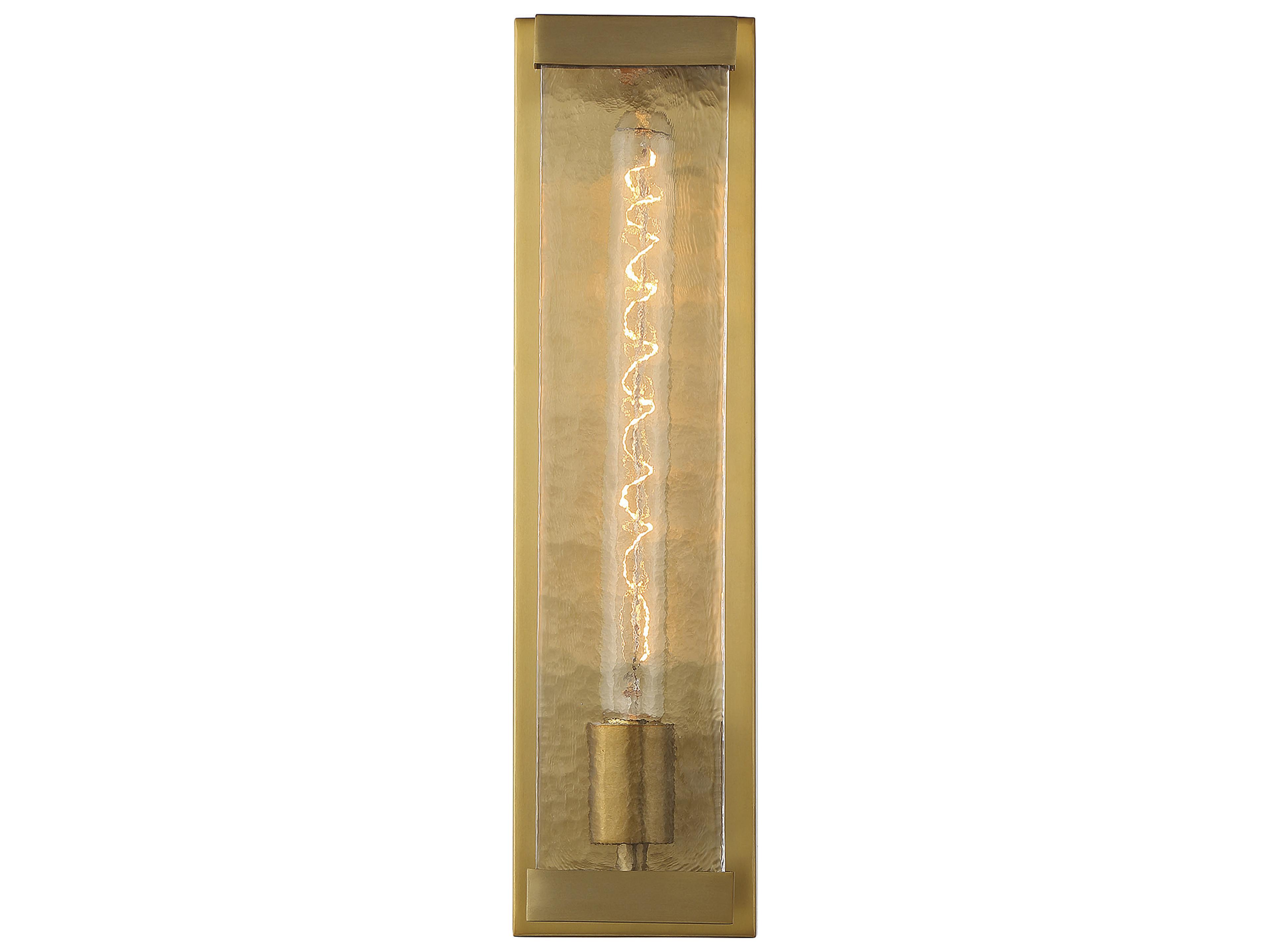 Savoy House Alberta 1-Light Warm Brass Glass Wall Sconce