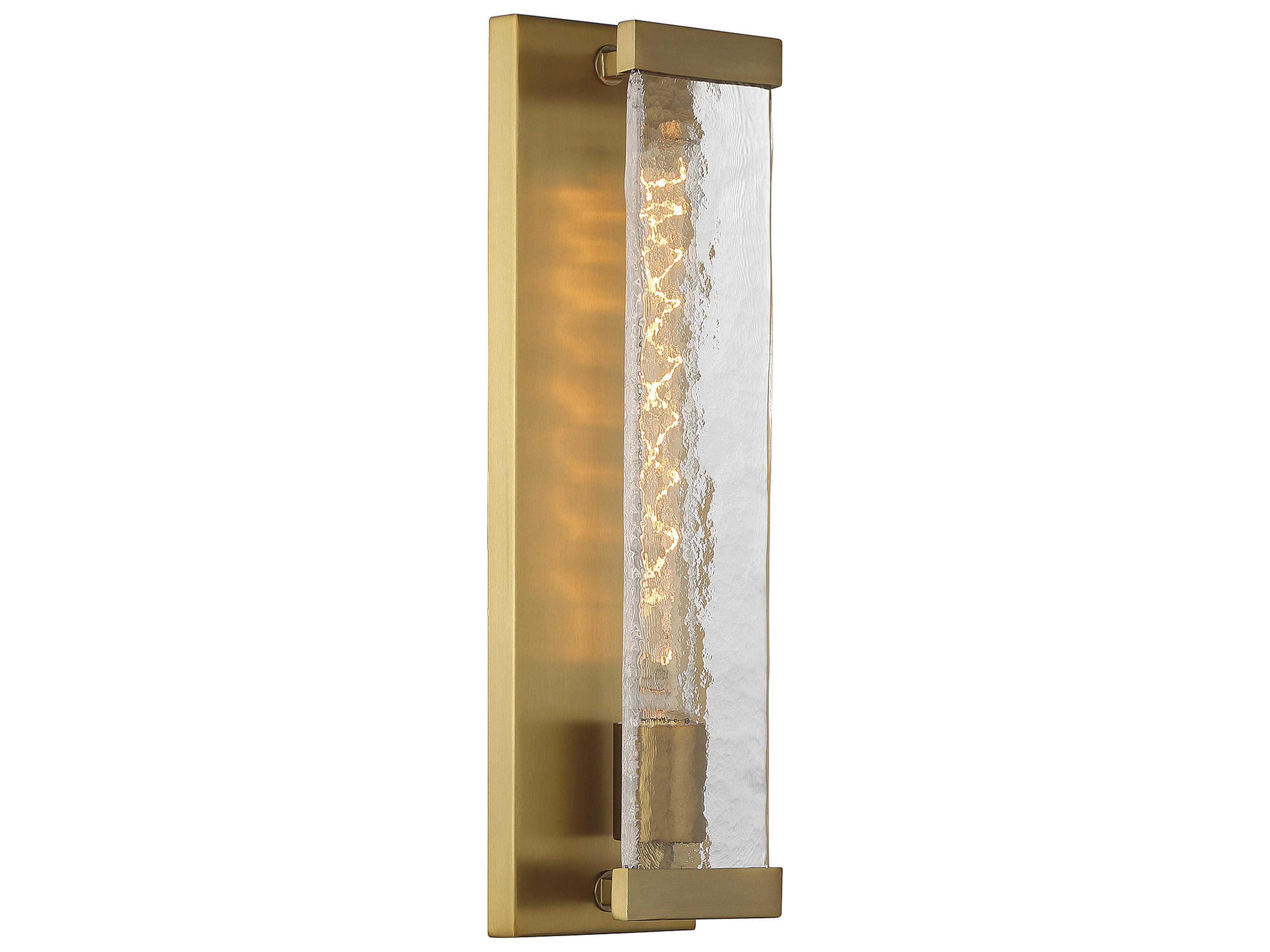 Savoy House Alberta 1-Light Warm Brass Glass Wall Sconce