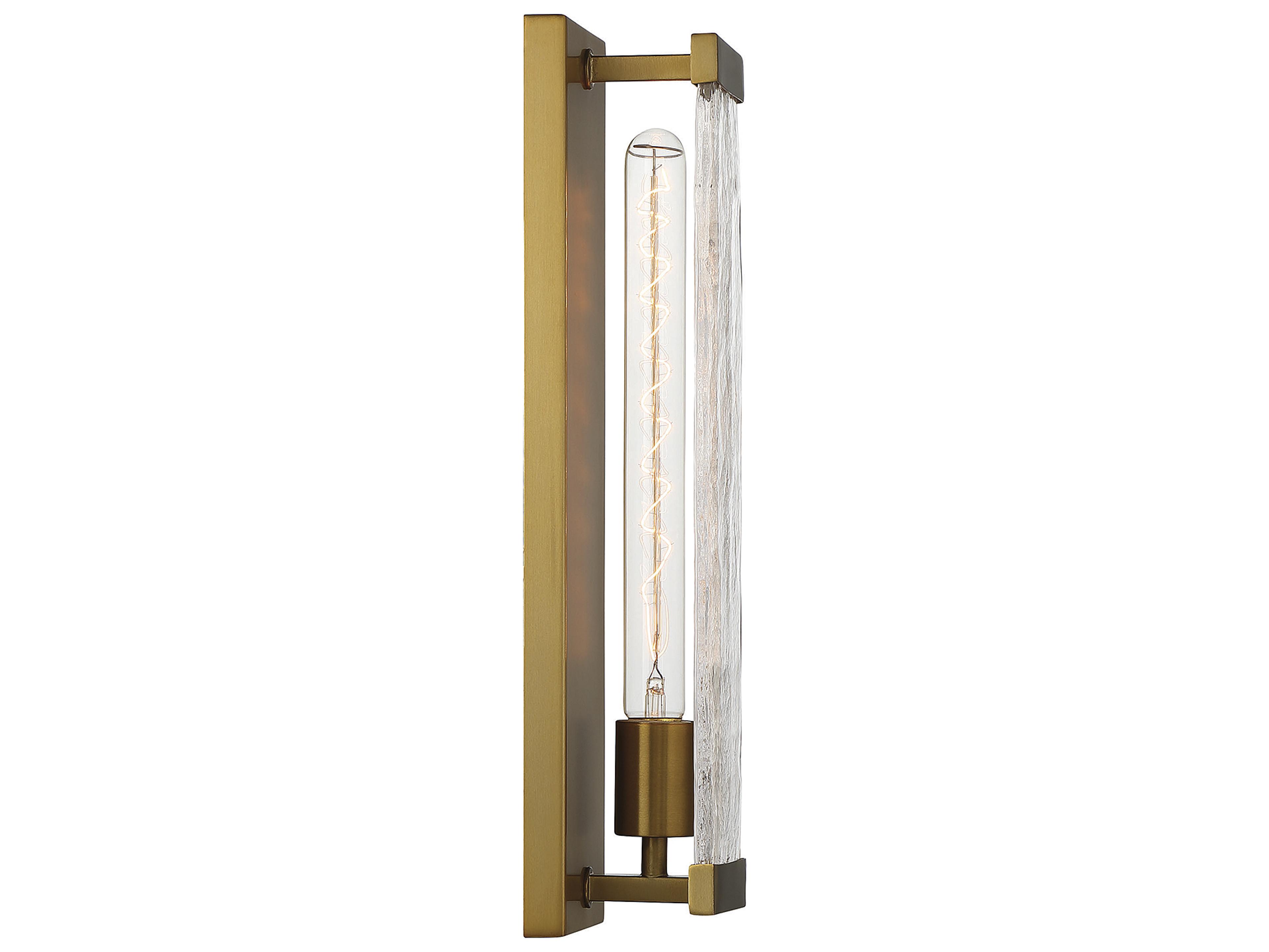 Savoy House Alberta 1-Light Warm Brass Glass Wall Sconce