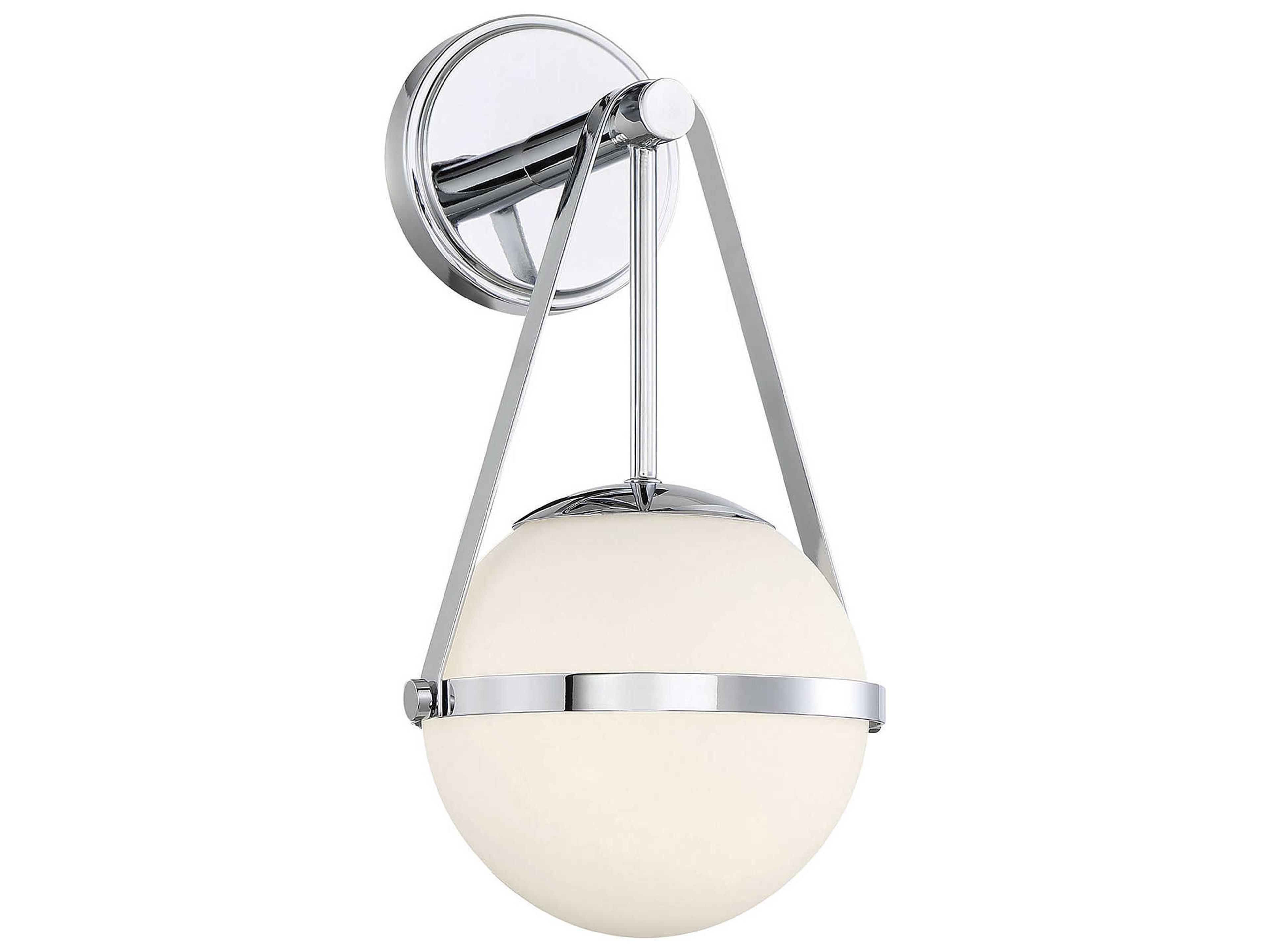 Polson 1-Light Polished Chrome Glass Wall Sconce