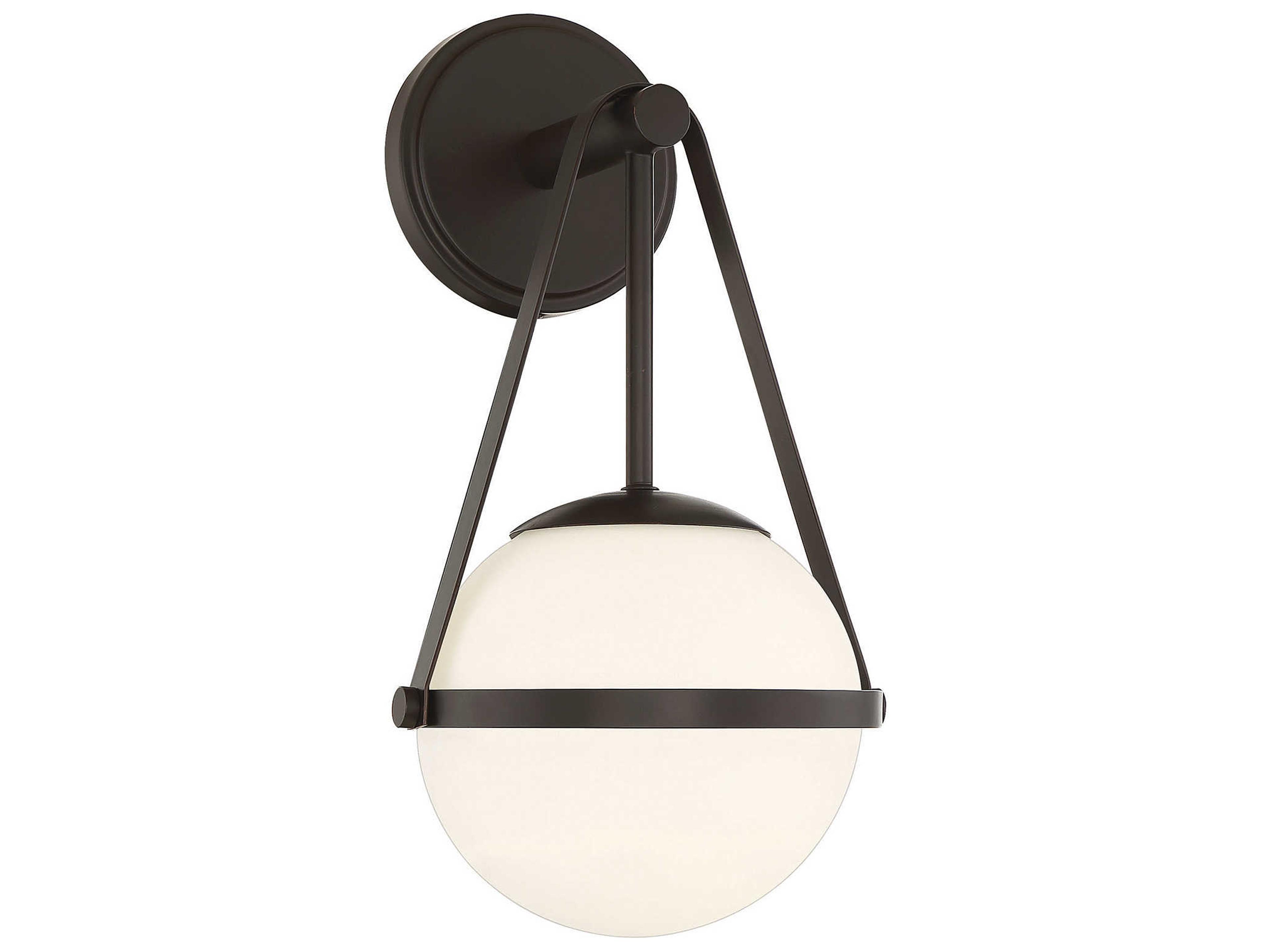 Polson 1-Light Matte Black Glass Wall Sconce