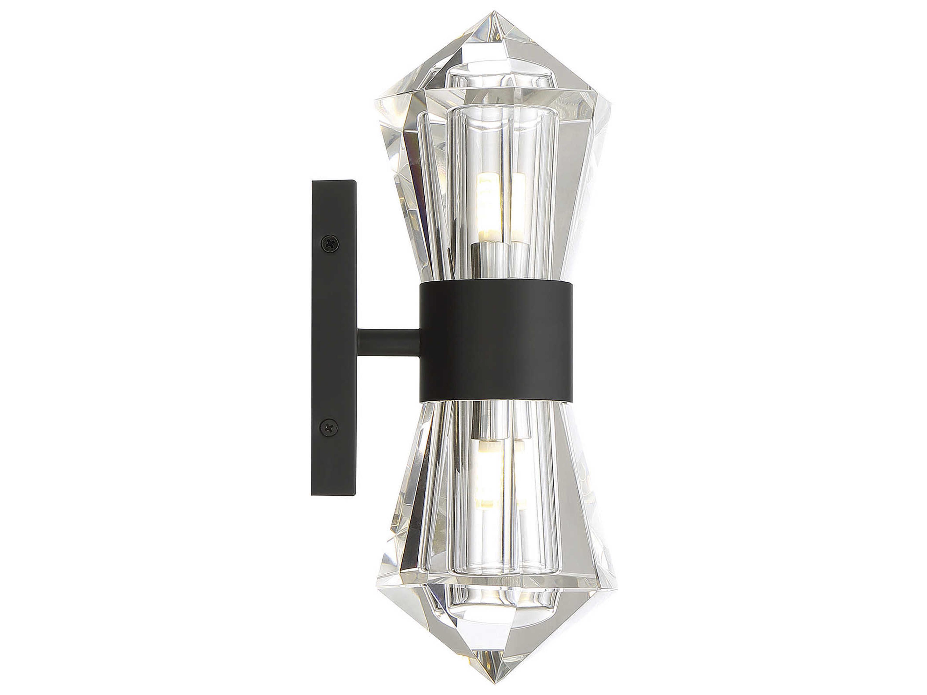 Savoy House Dryden 2-Light Matte Black Crystal LED Wall Sconce