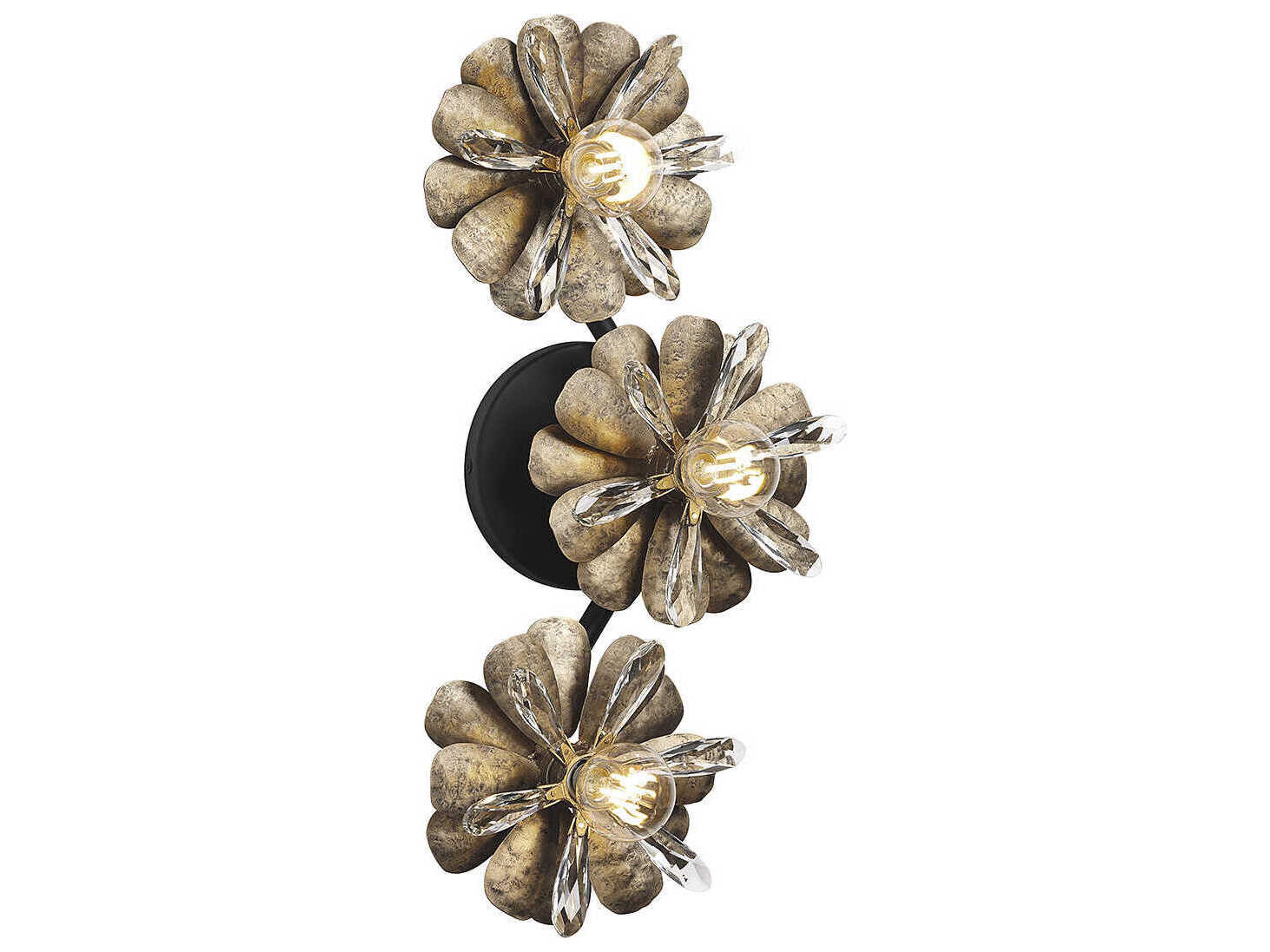 Giselle 3-Light Delphine Bronze Crystal Wall Sconce