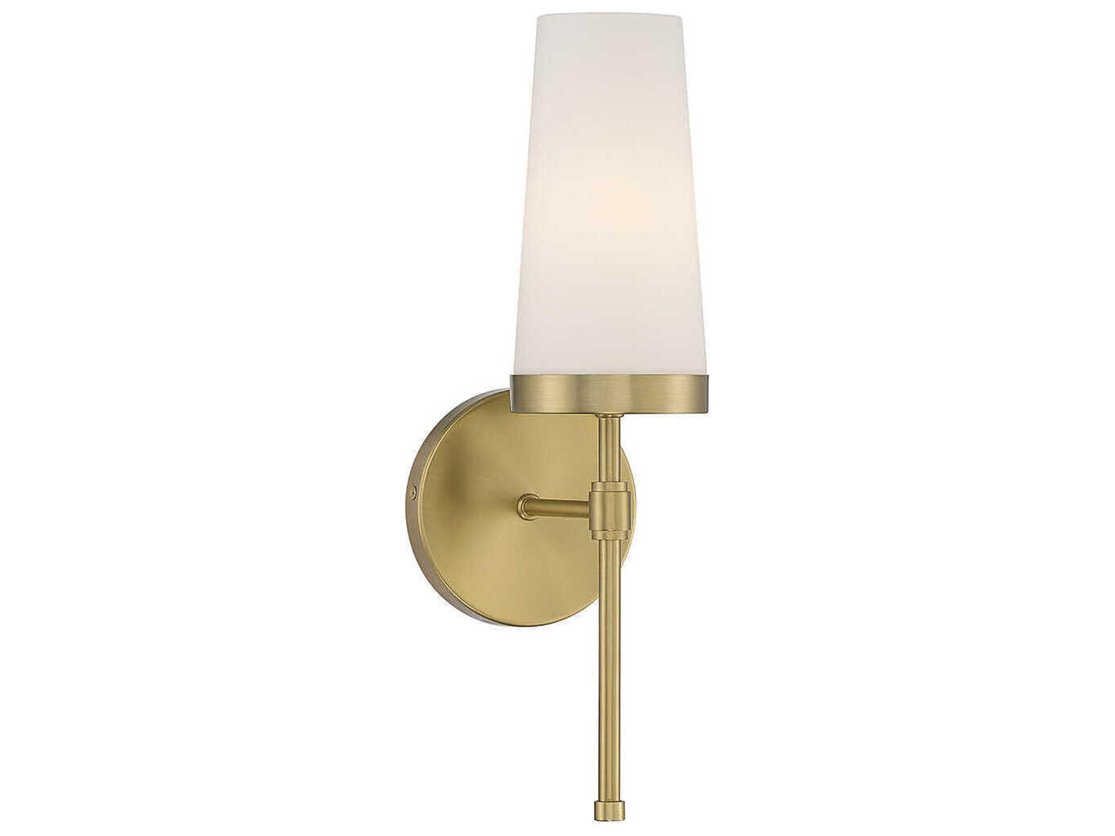 Haynes 1-Light Warm Brass Glass Wall Sconce
