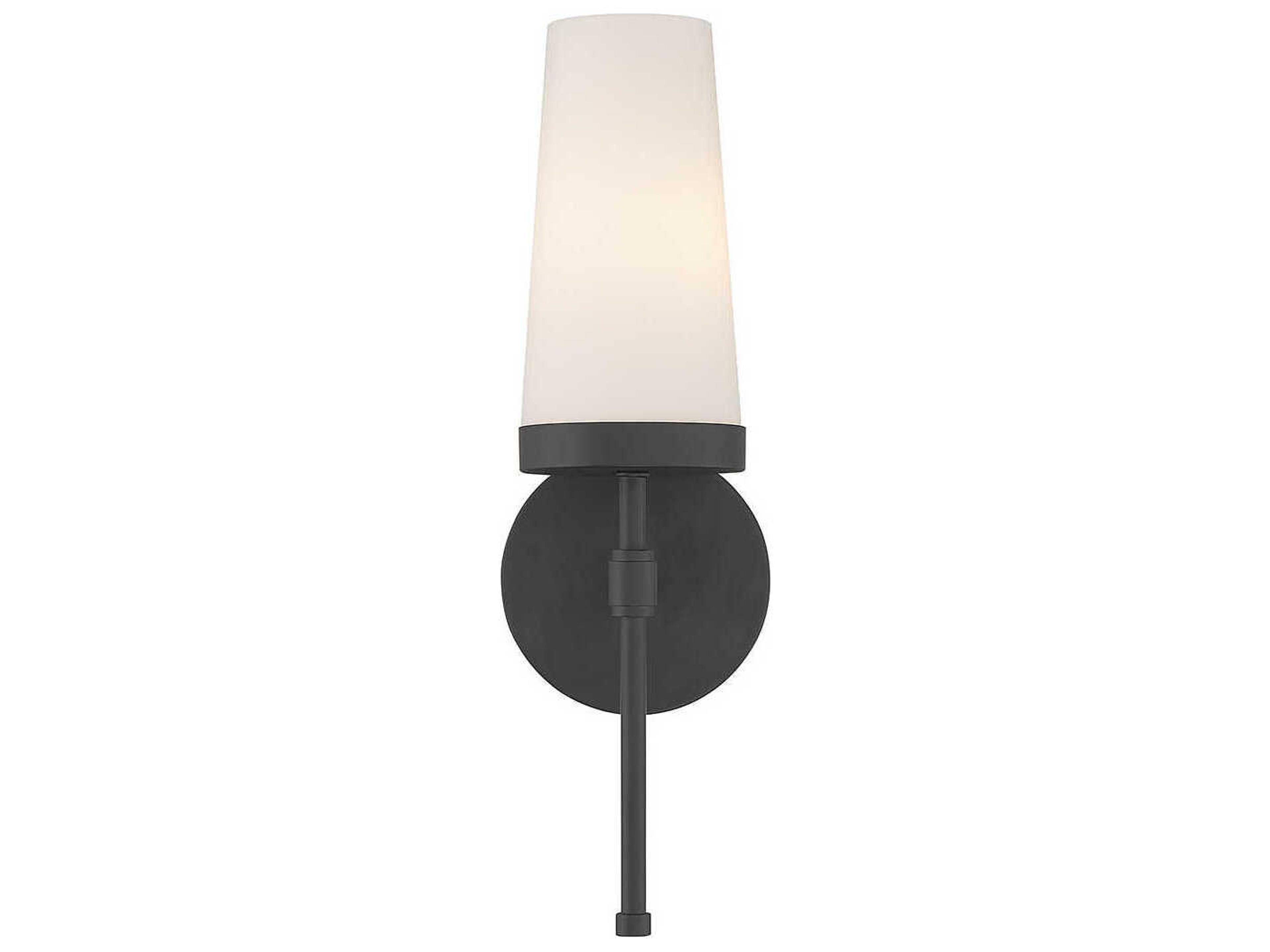 Savoy House Haynes 1-Light Matte Black Glass Wall Sconce