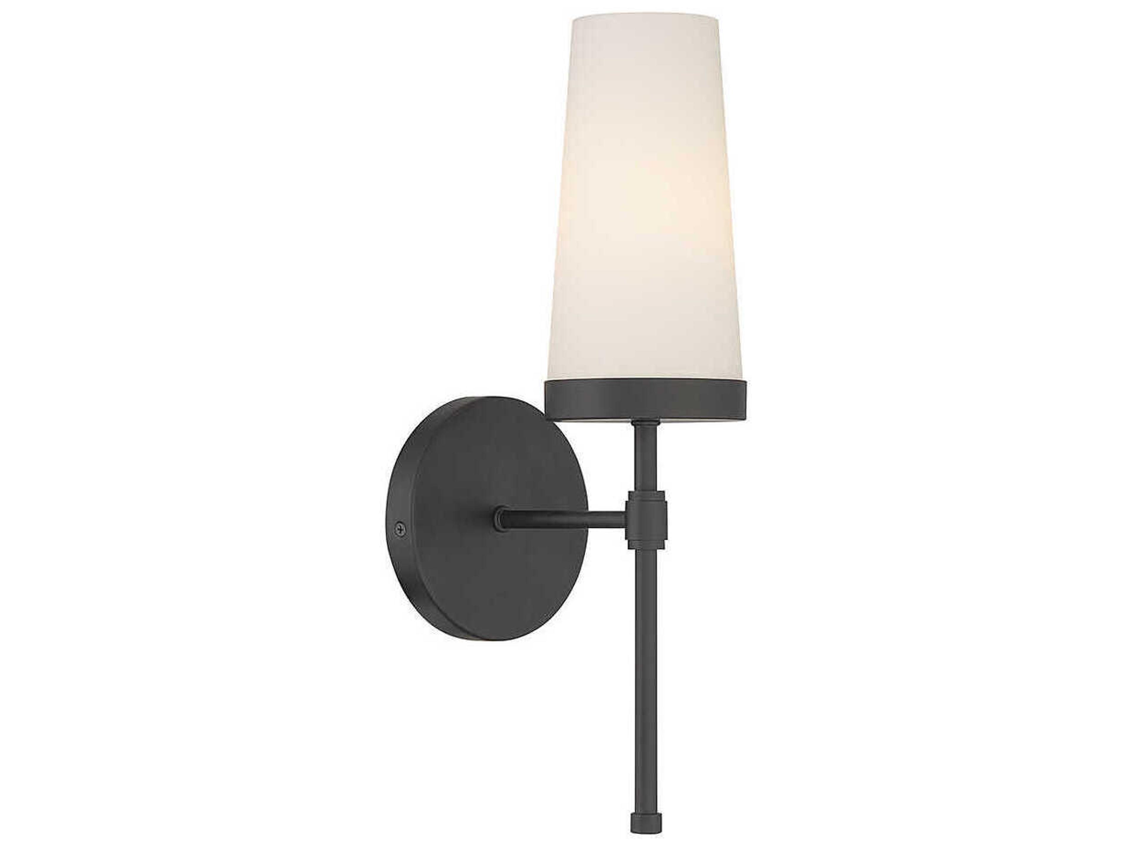 Savoy House Haynes 1-Light Matte Black Glass Wall Sconce