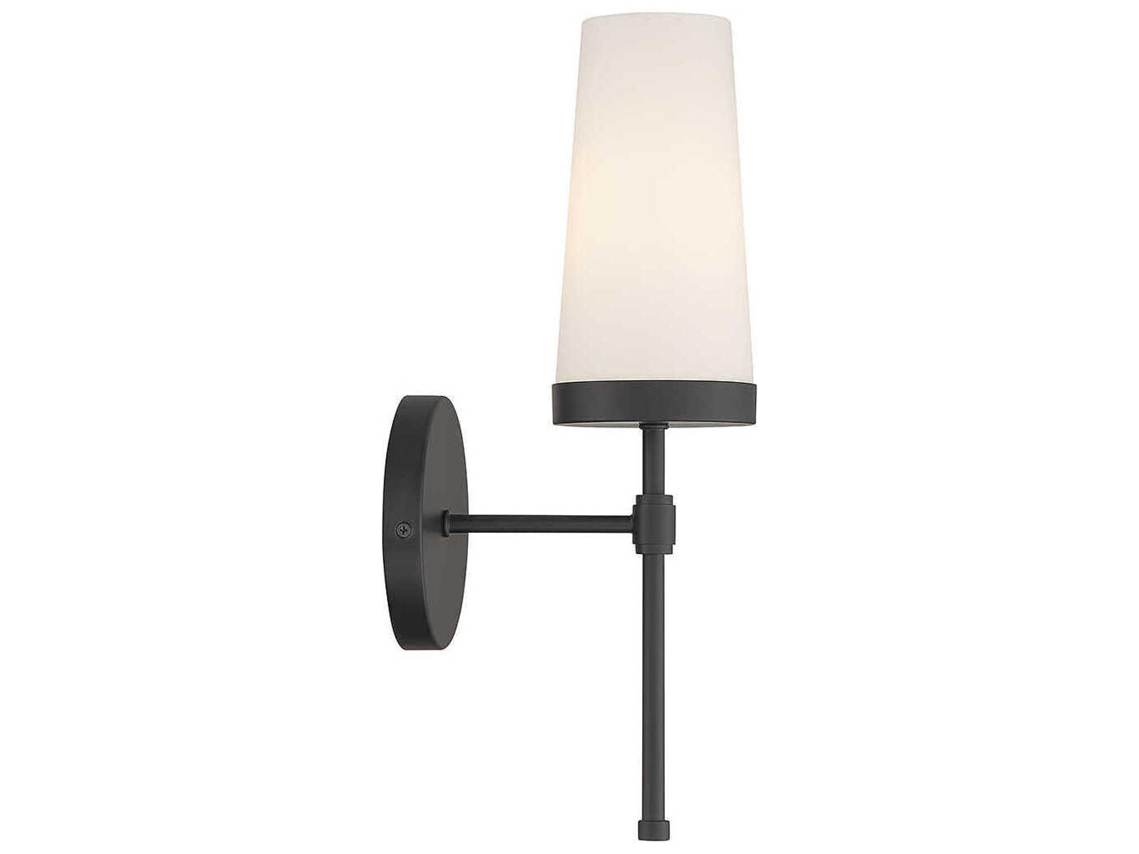 Savoy House Haynes 1-Light Matte Black Glass Wall Sconce