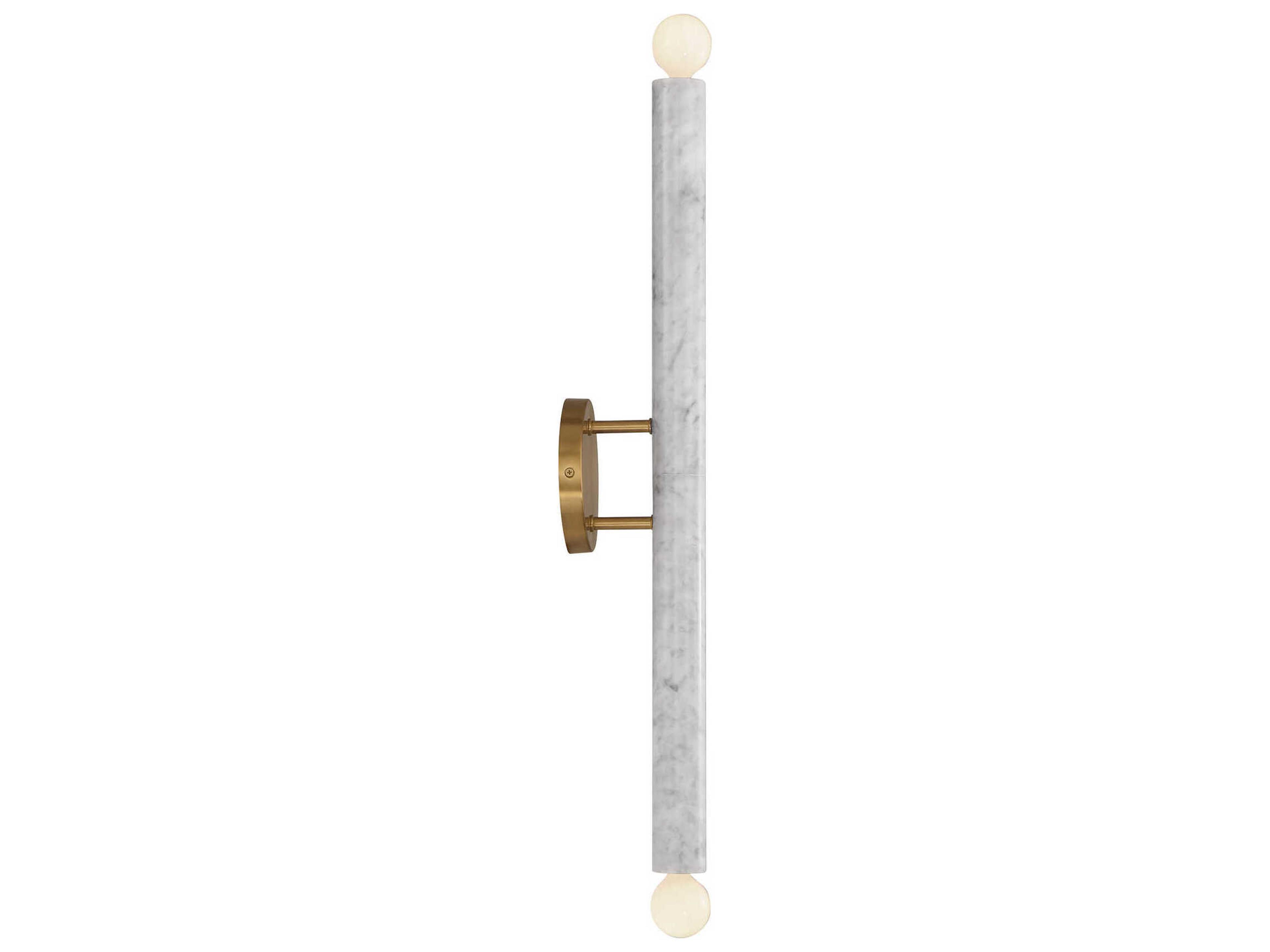 Savoy House Callaway 2-Light White Marble Warm Brass Wall Sconce