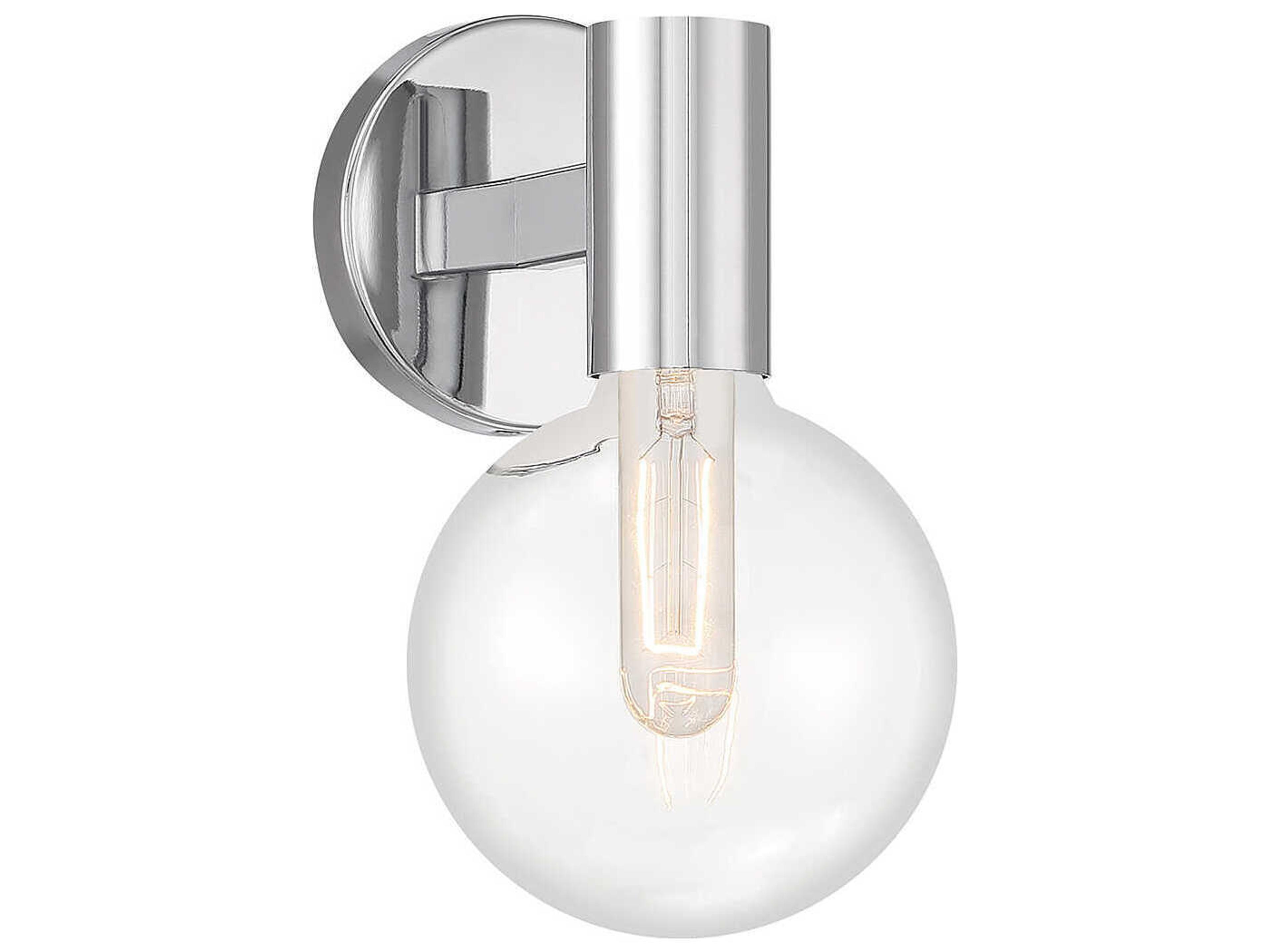 Wright 1-Light Chrome Glass Wall Sconce