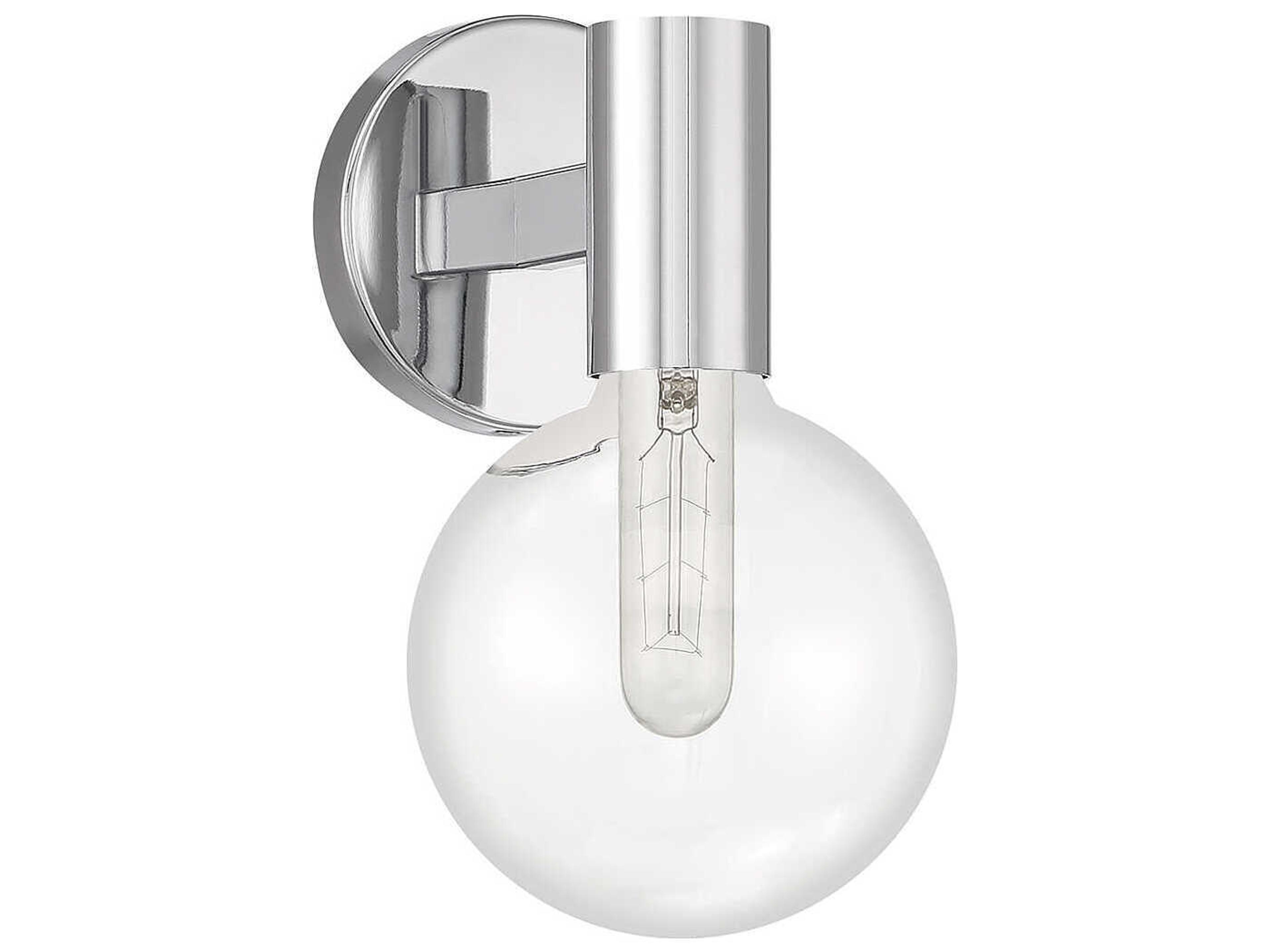 Savoy House Wright 1-Light Chrome Glass Wall Sconce