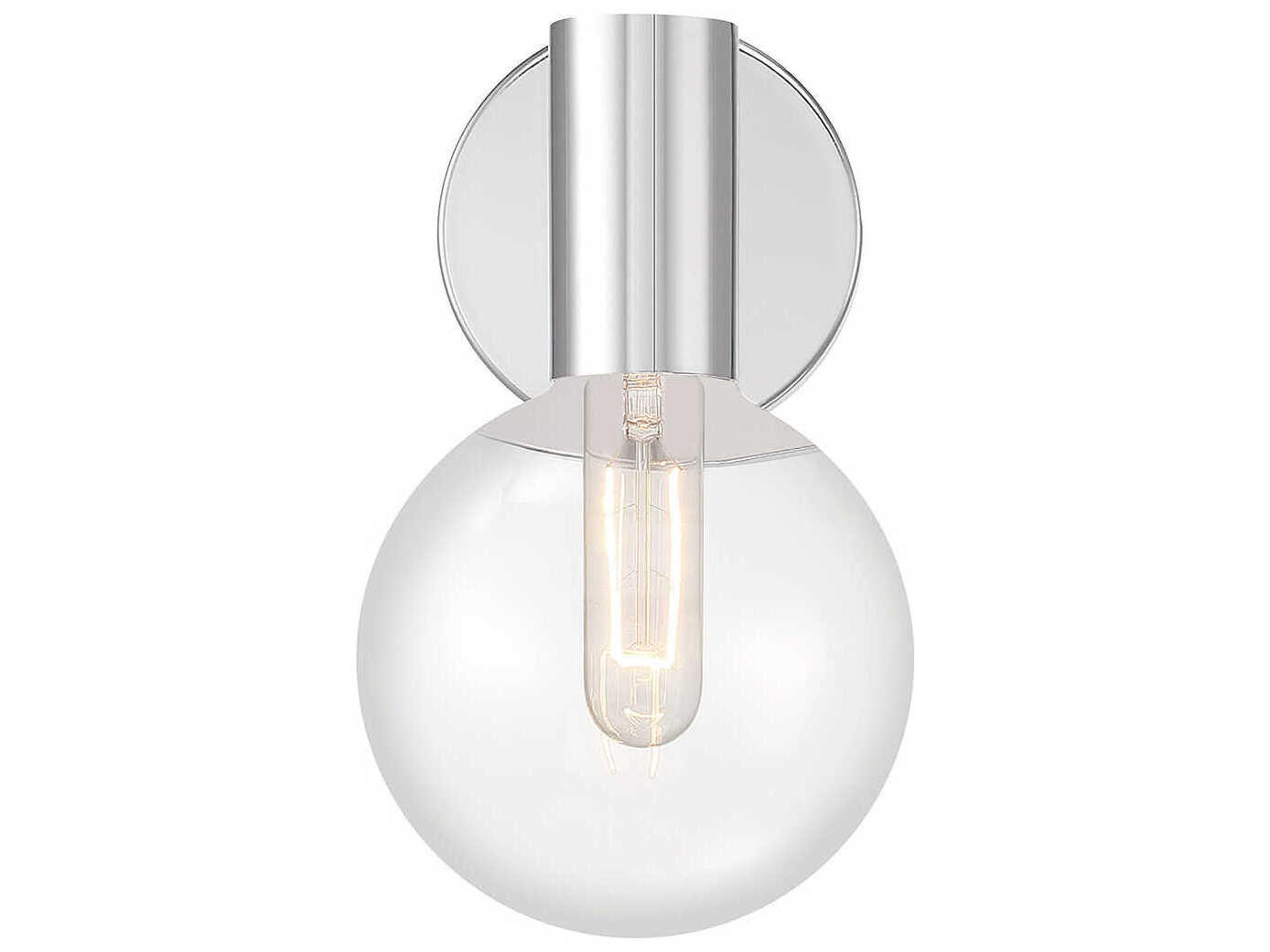 Savoy House Wright 1-Light Chrome Glass Wall Sconce