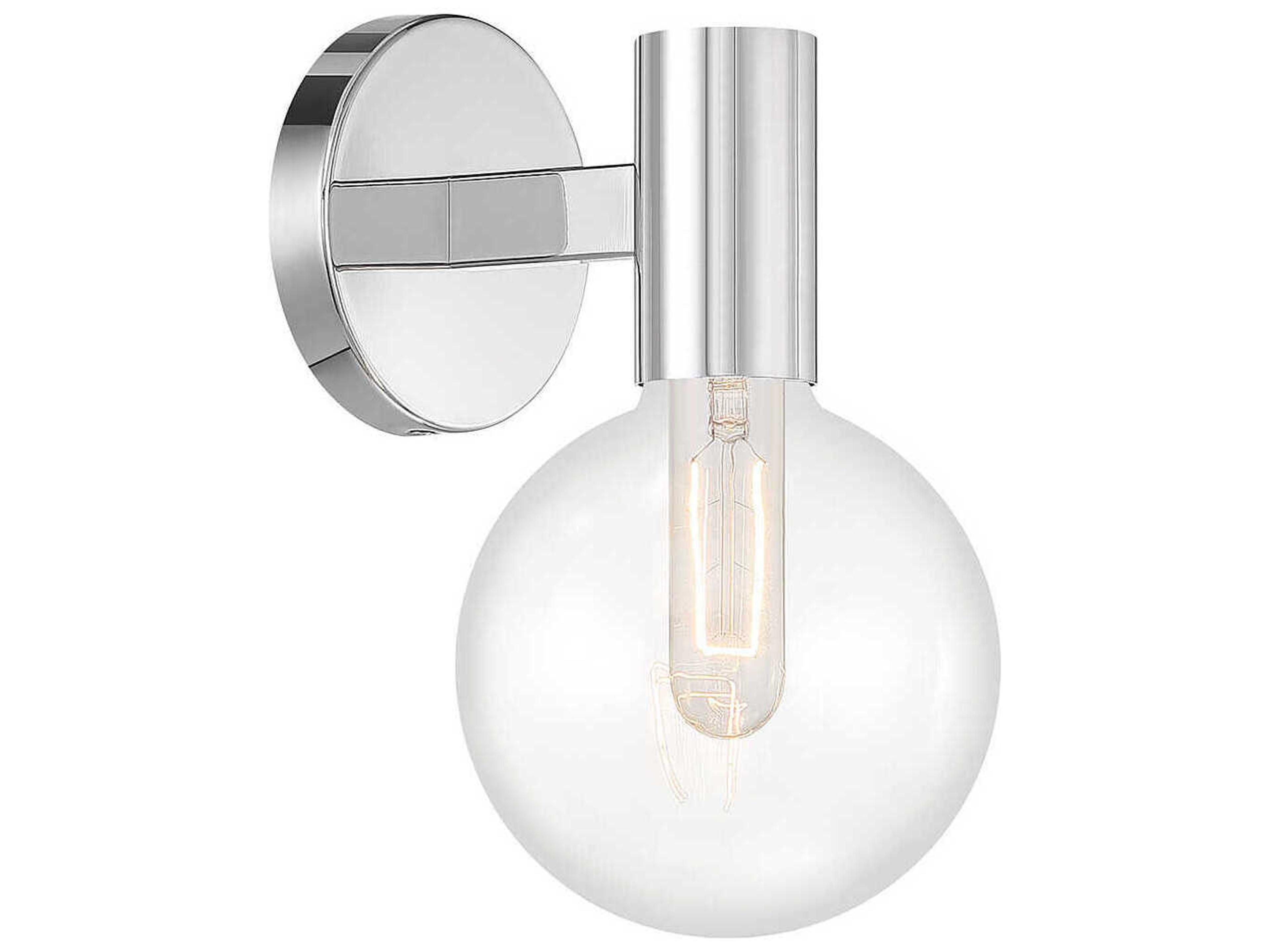 Savoy House Wright 1-Light Chrome Glass Wall Sconce