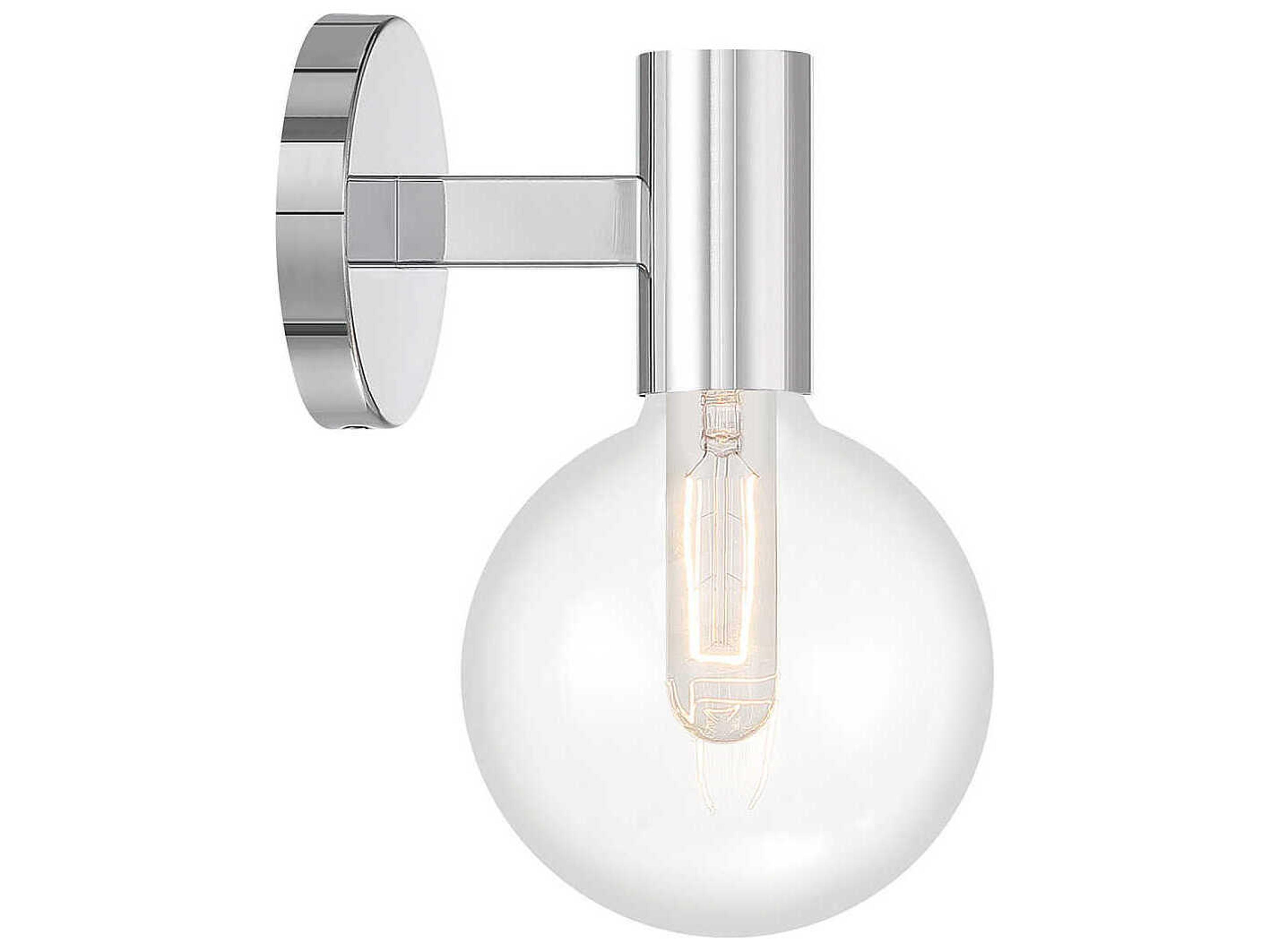 Savoy House Wright 1-Light Chrome Glass Wall Sconce