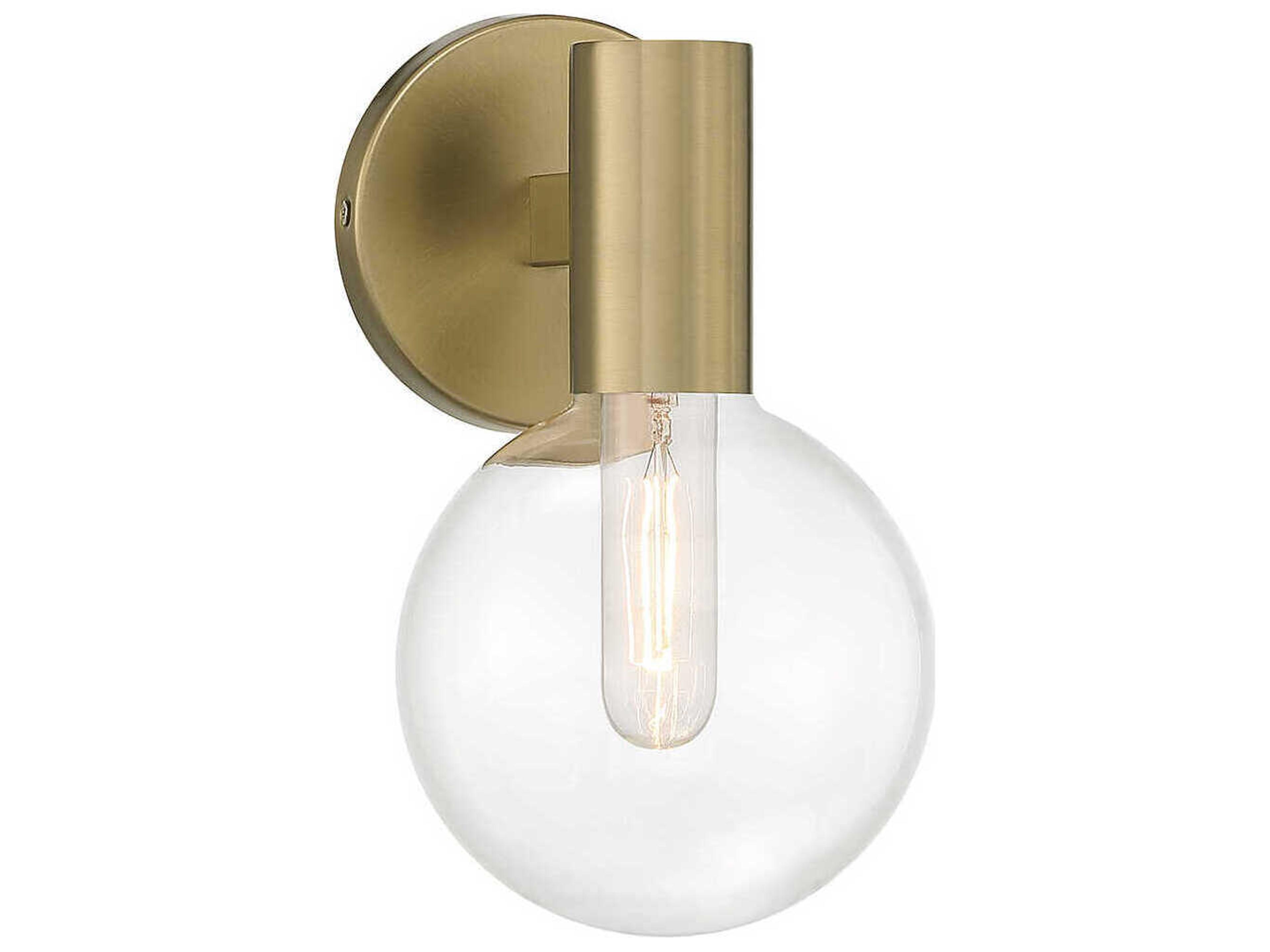 Wright 1-Light Warm Brass Glass Wall Sconce