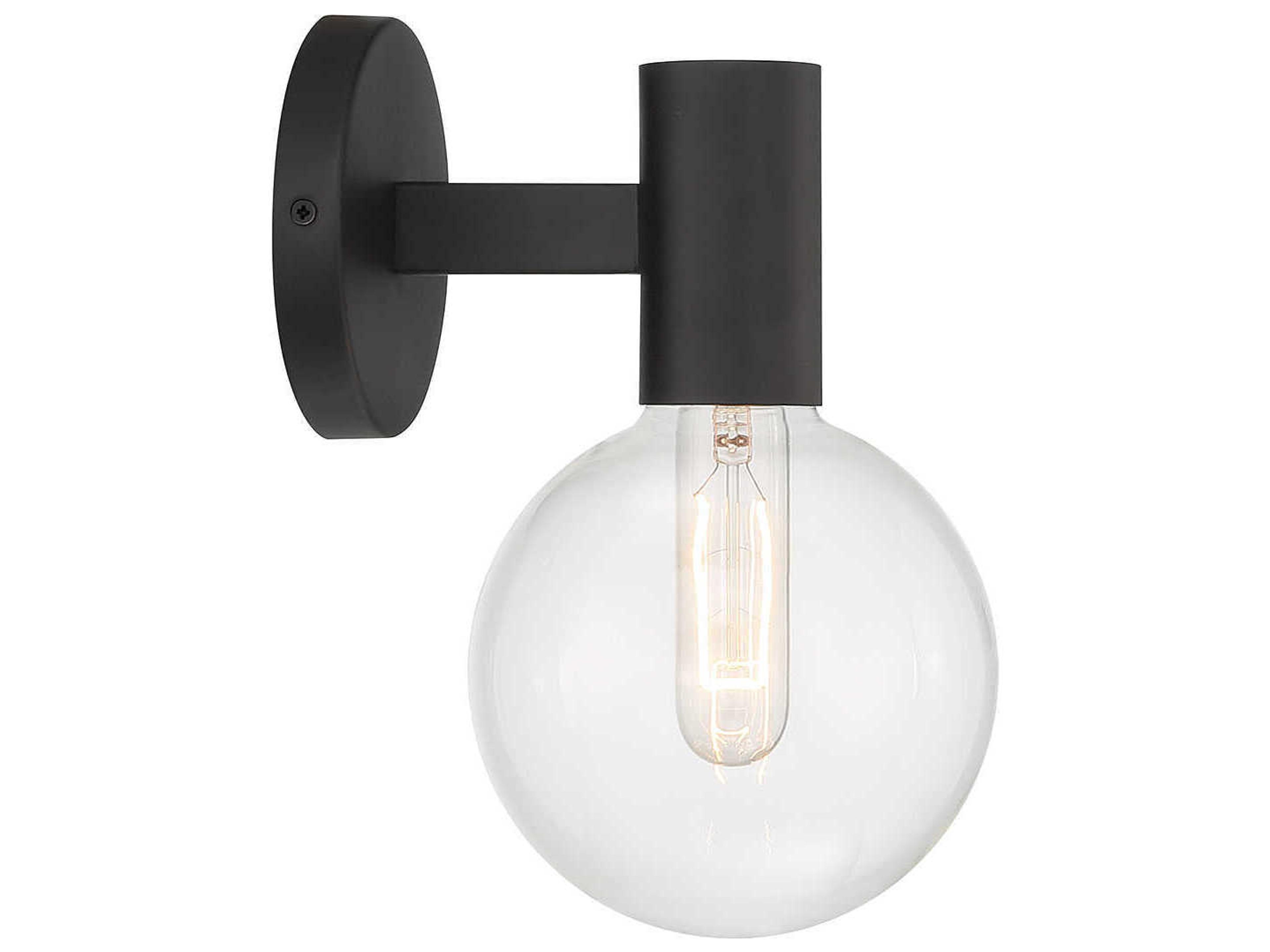 Savoy House Wright 1-Light Matte Black Glass Wall Sconce