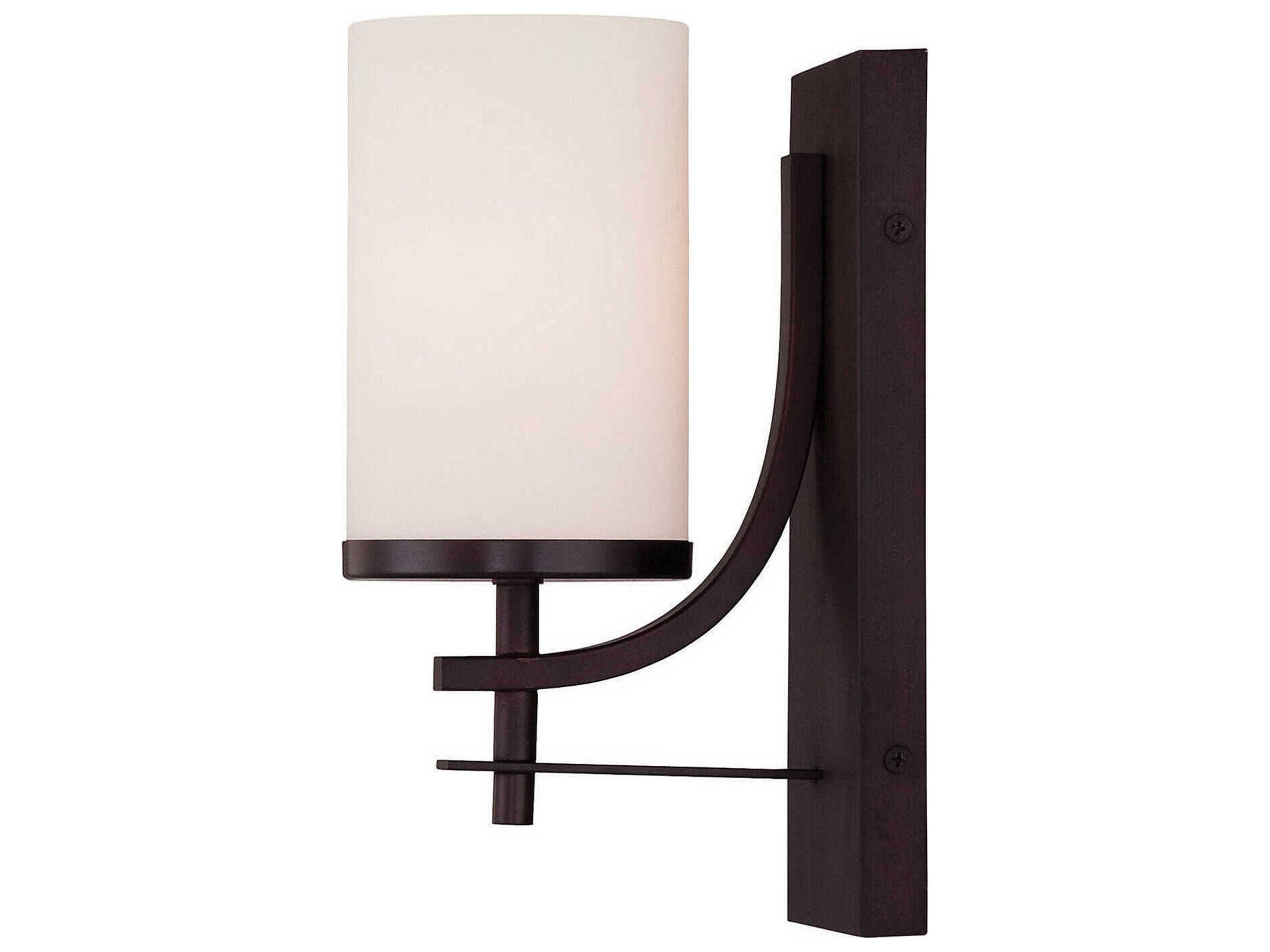 Colton 1-Light English Bronze White Glass Wall Sconce
