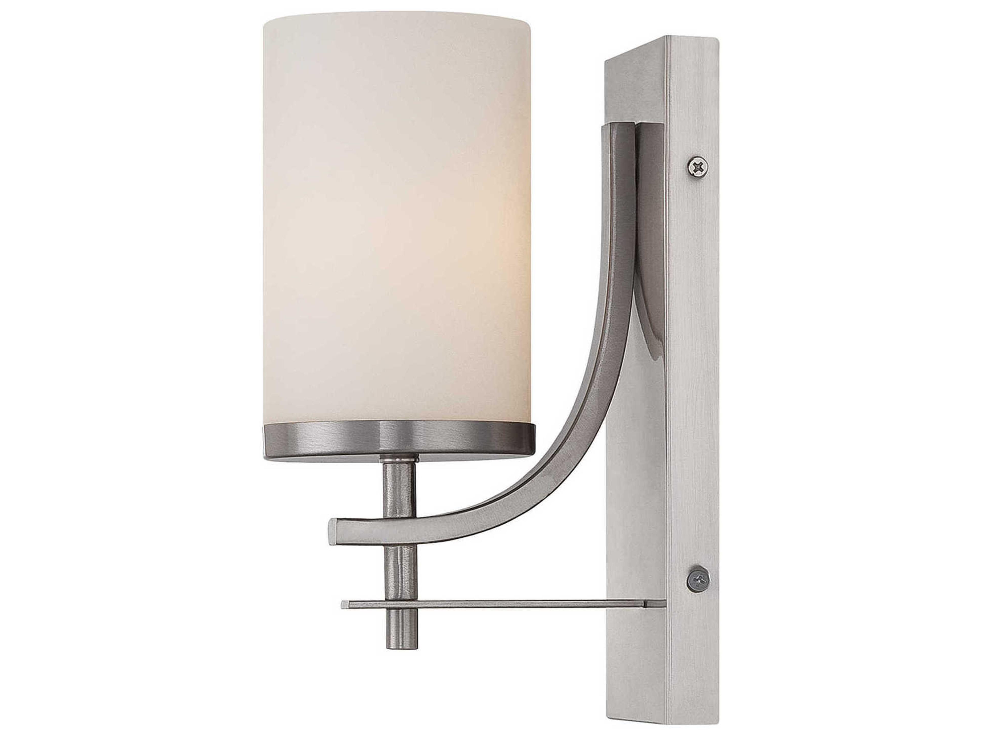 Colton 1-Light Satin Nickel Glass Wall Sconce