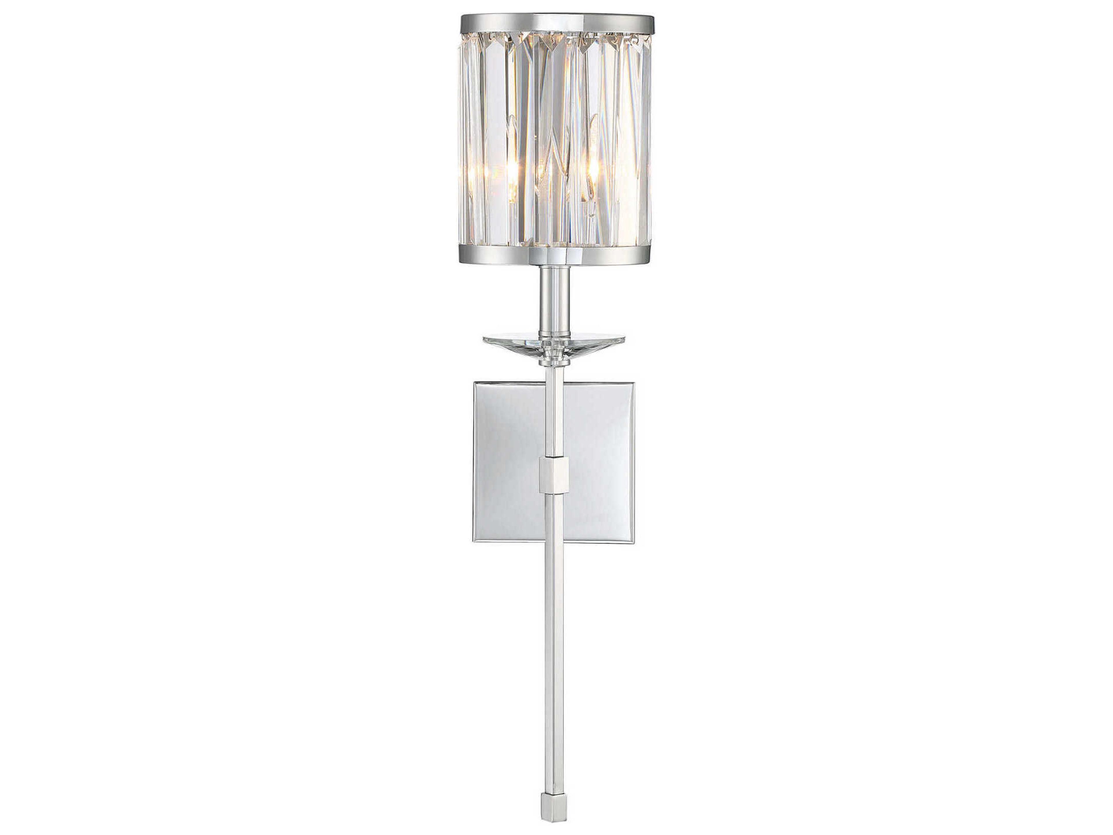 Ashbourne 1-Light Polished Chrome Crystal Wall Sconce