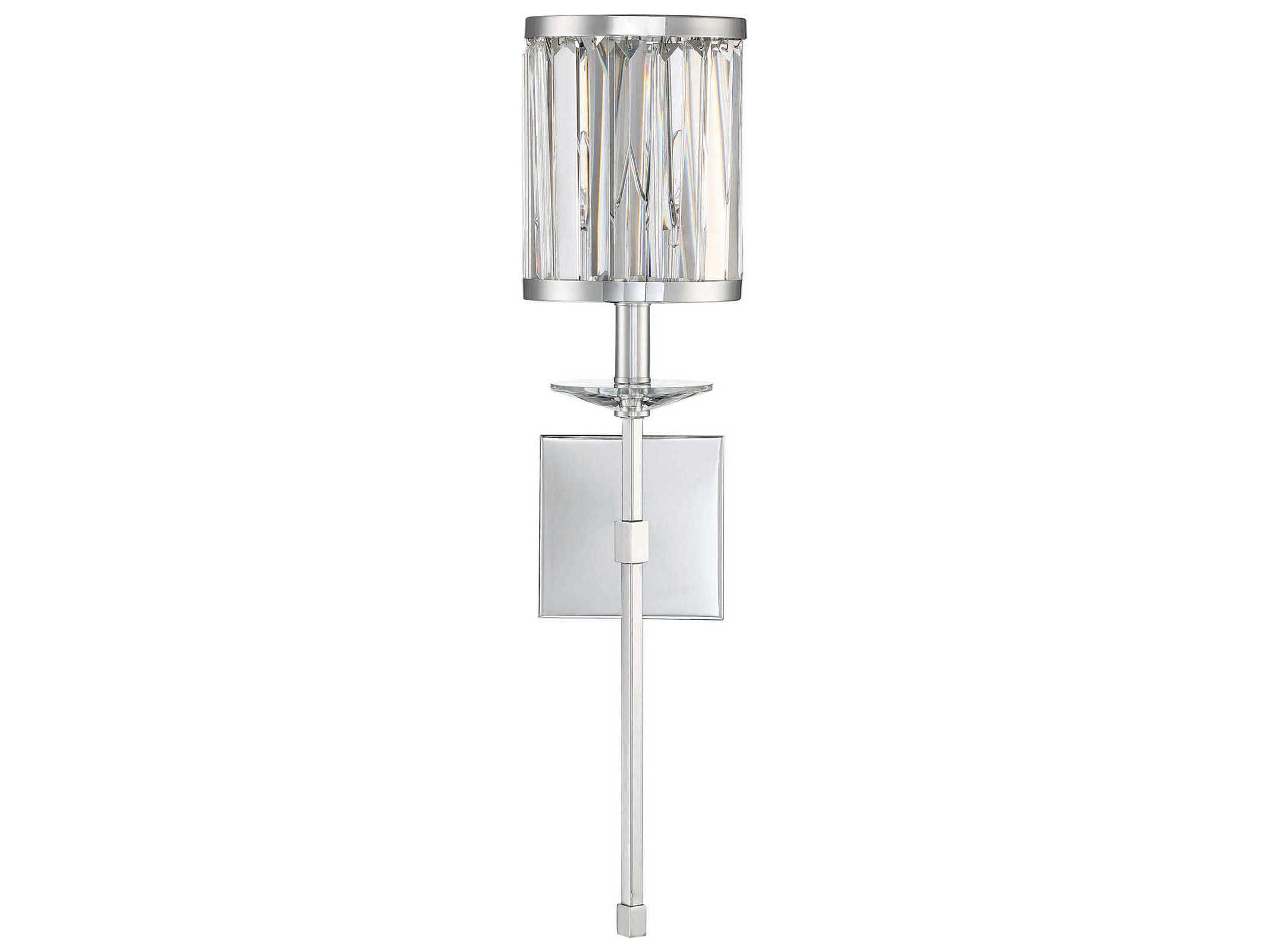 Savoy House Ashbourne 1-Light Polished Chrome Crystal Wall Sconce