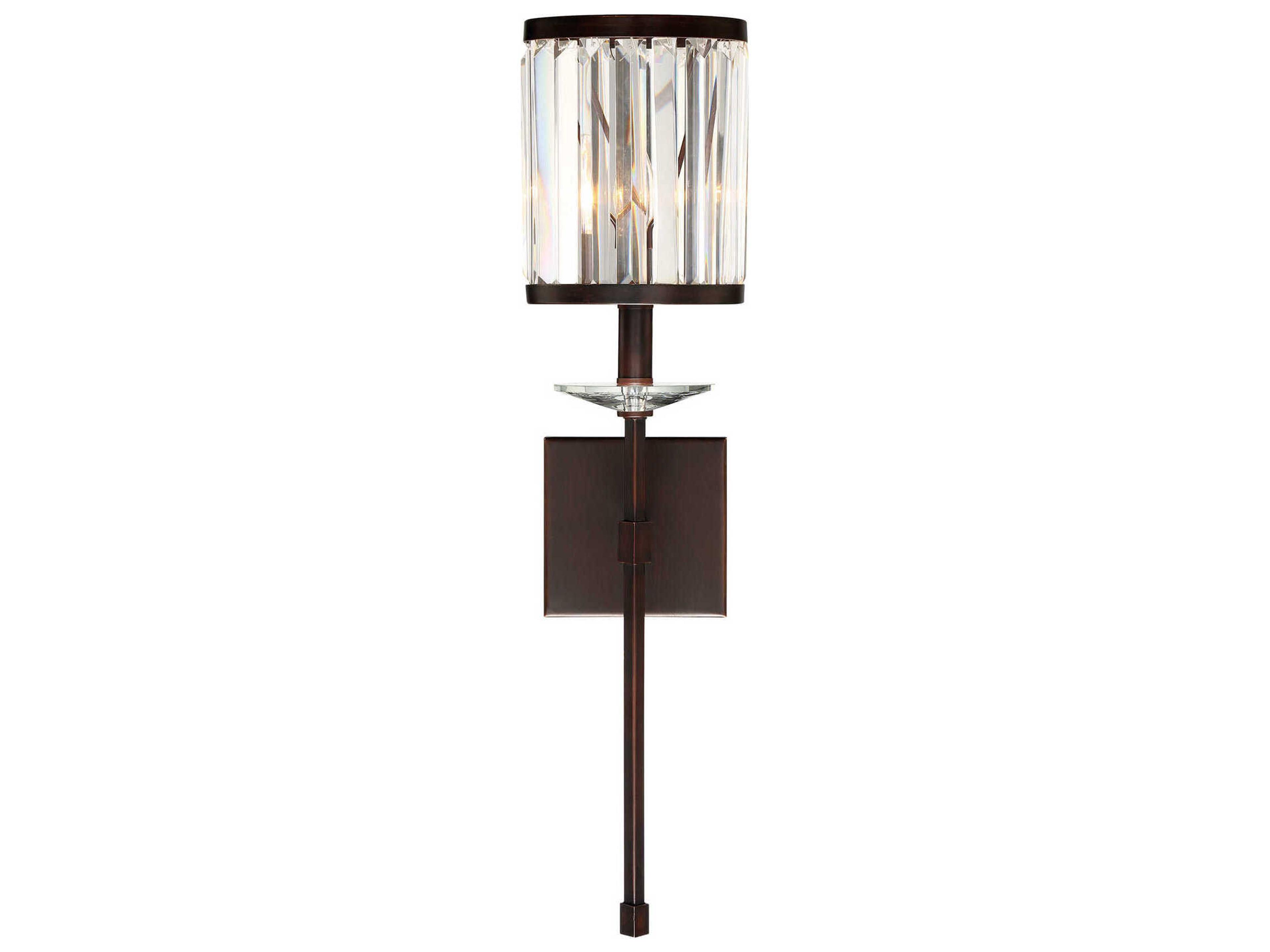 Ashbourne 1-Light Mohican Bronze Crystal Wall Sconce