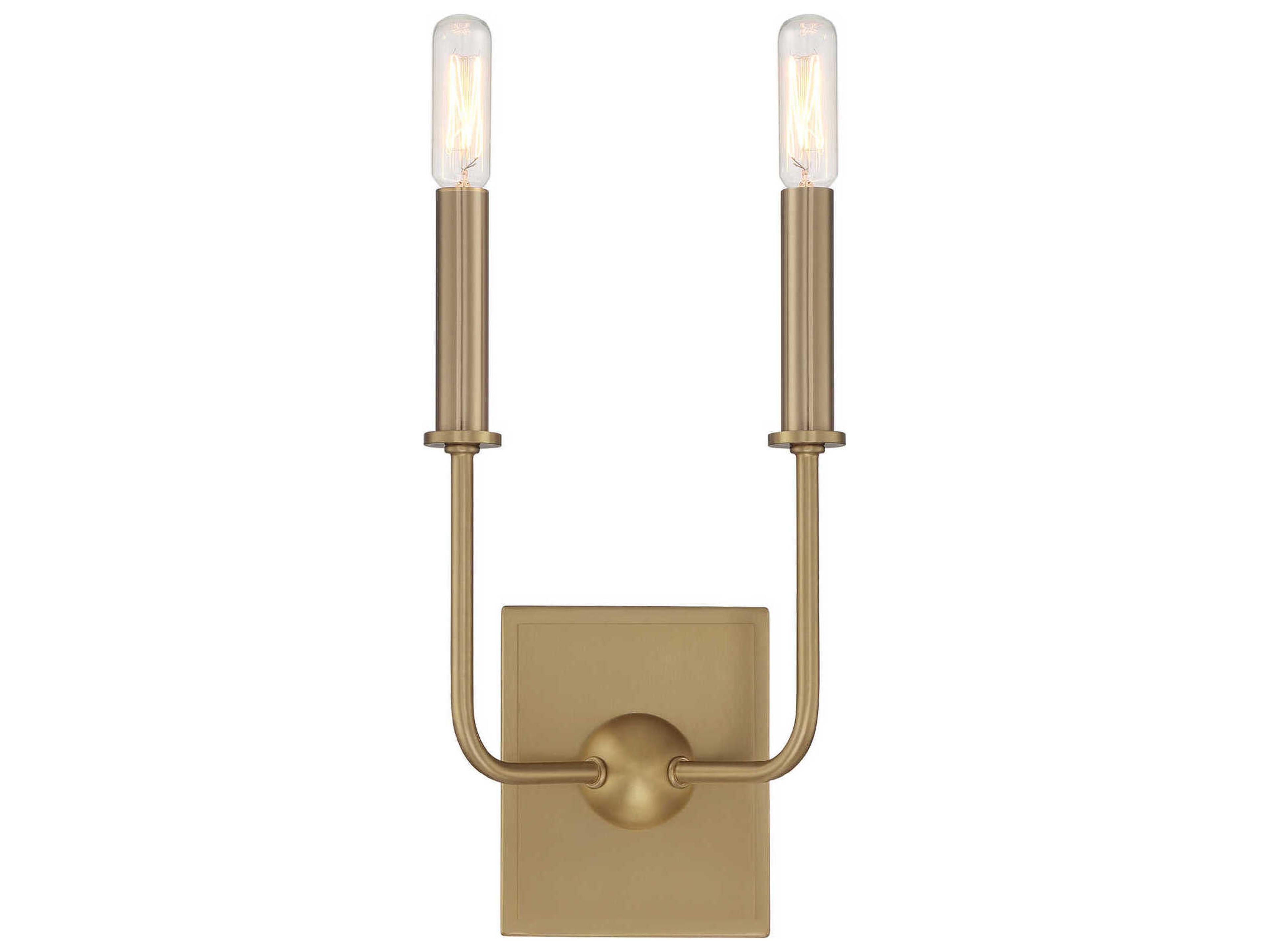 Avondale 2-Light Warm Brass Wall Sconce