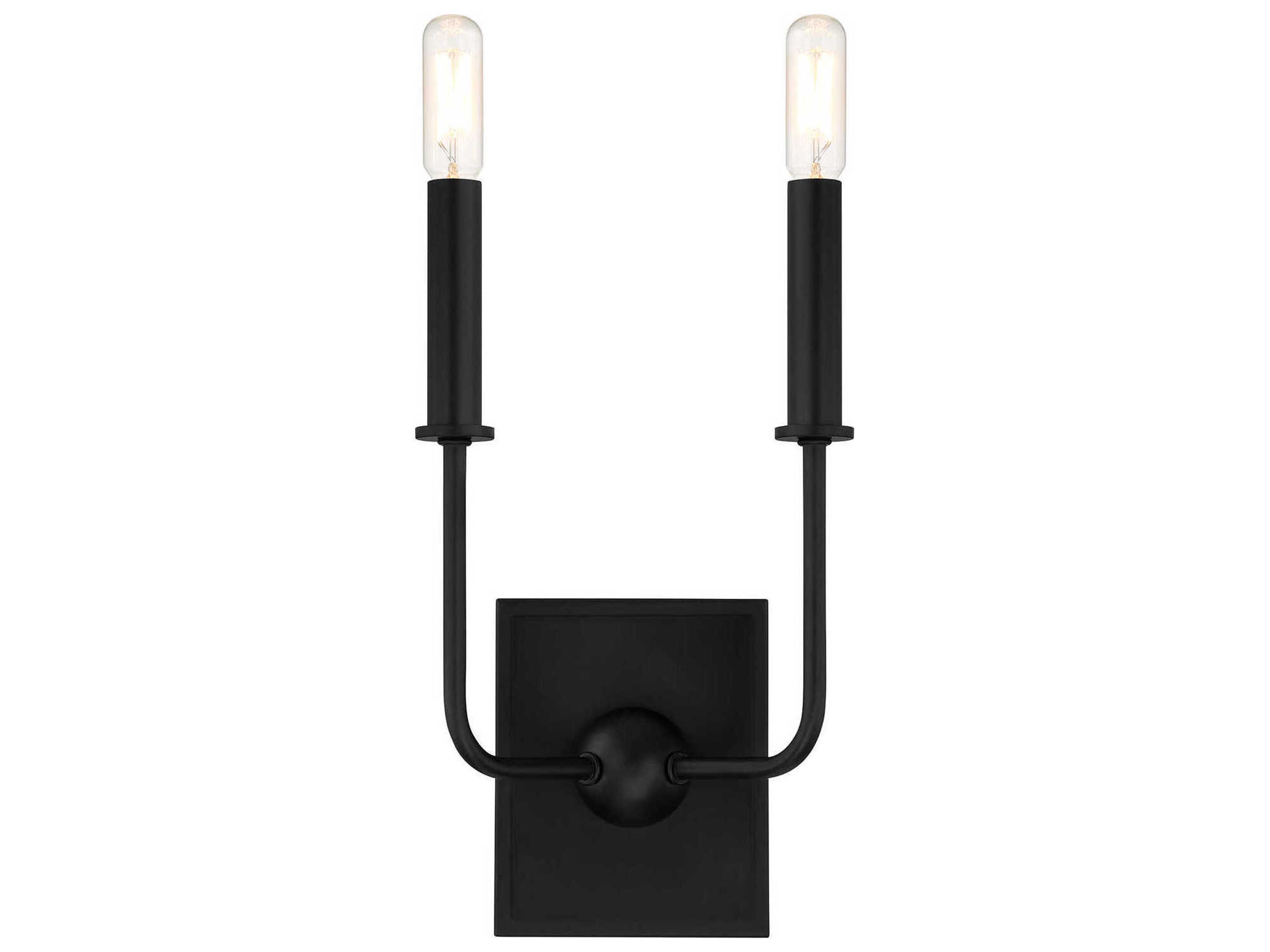 Avondale 2-Light Matte Black Wall Sconce
