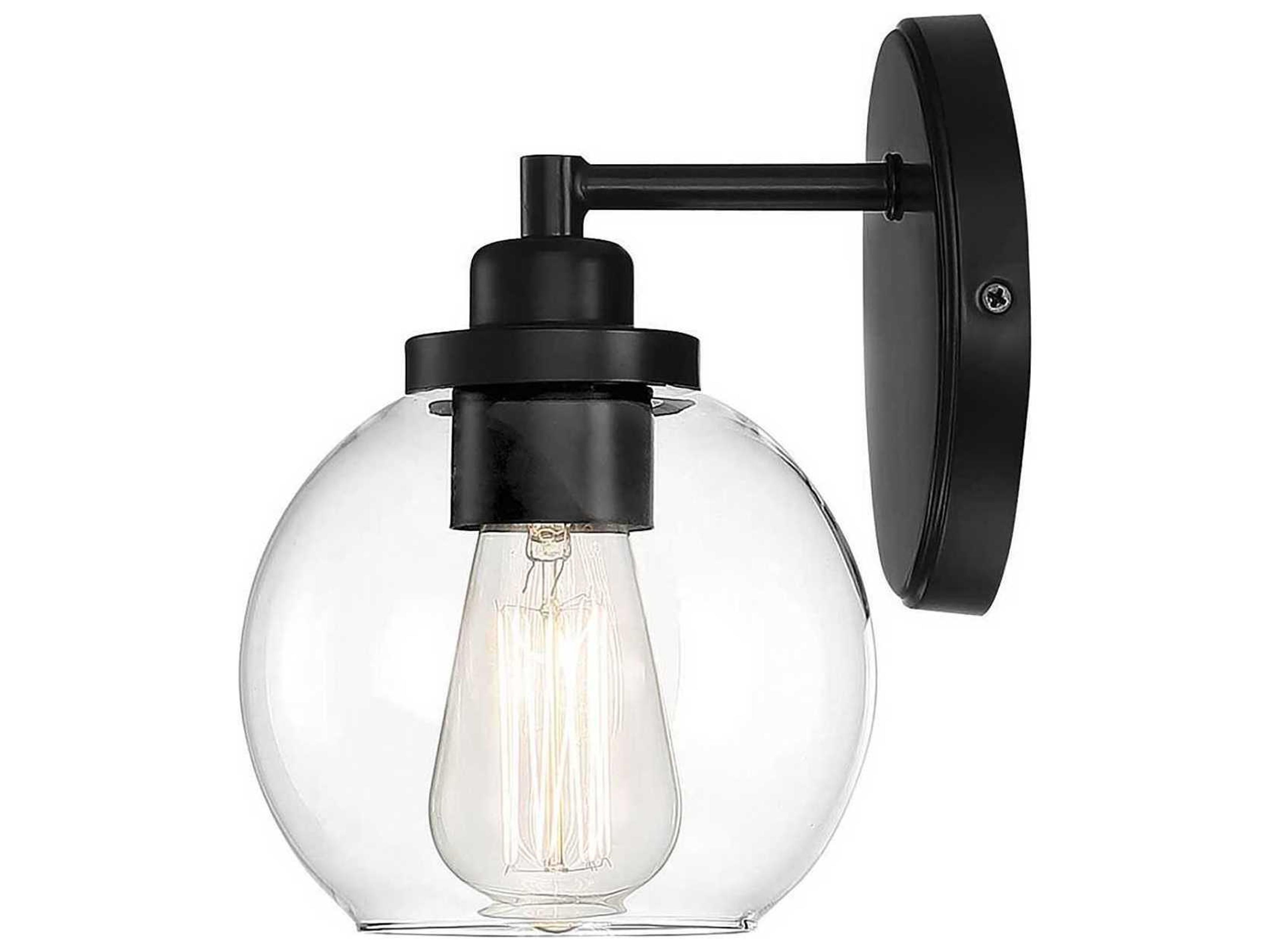 Savoy House Carson 1-Light Matte Black Glass Wall Sconce