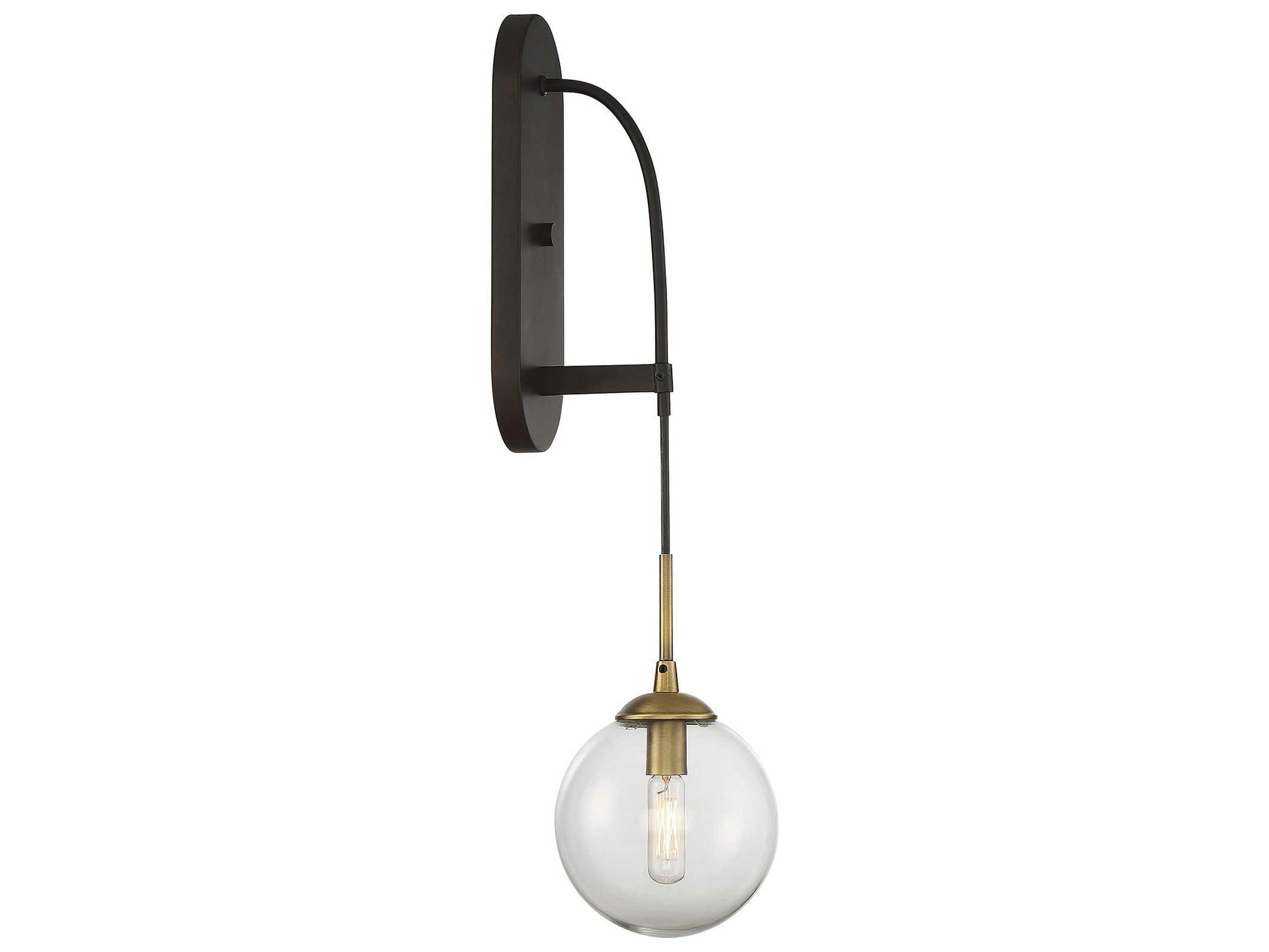 Savoy House Fulton 1-Light English Bronze Warm Brass Glass Wall Sconce