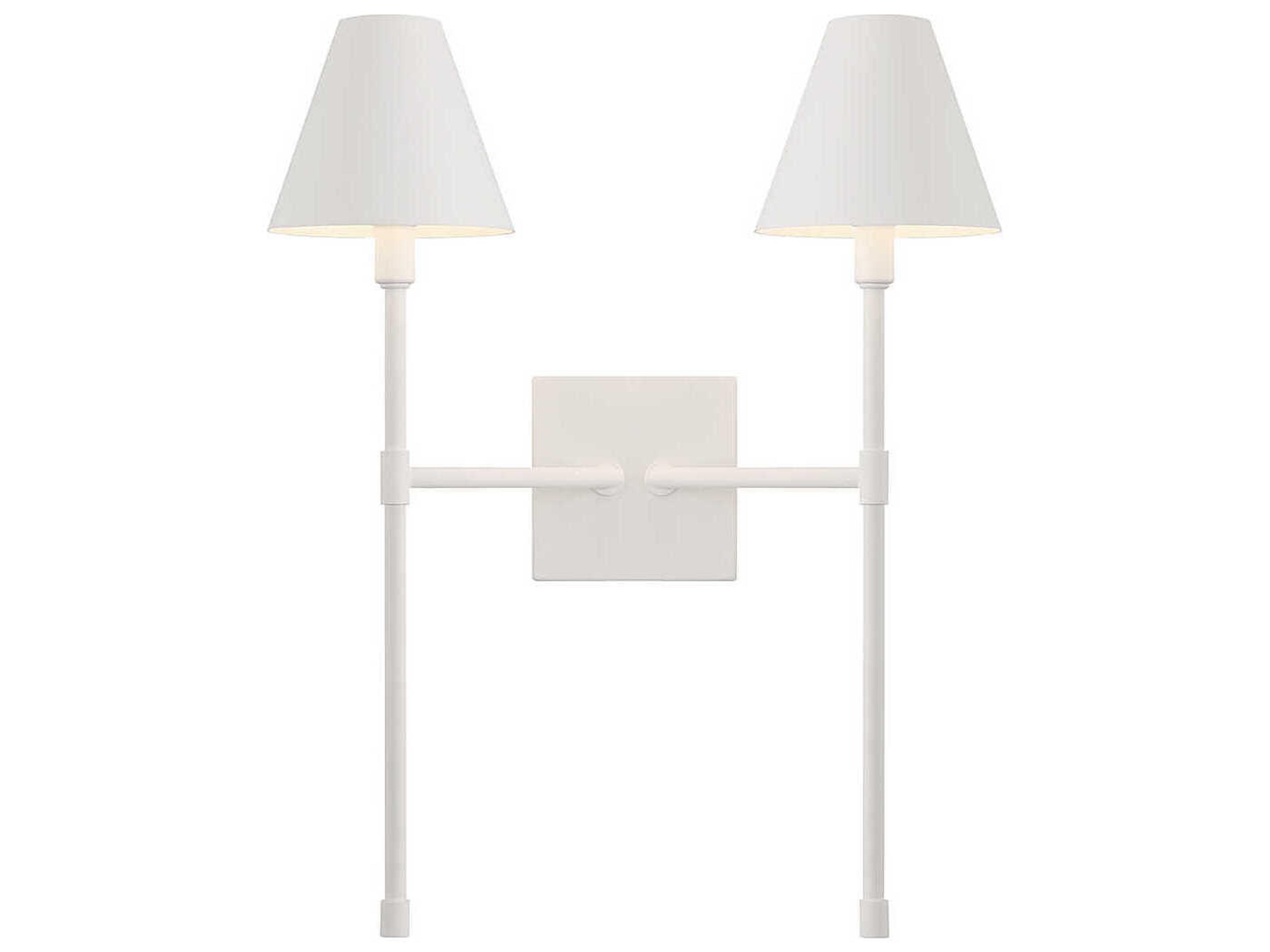 Jefferson 2-Light Bisque White Wall Sconce