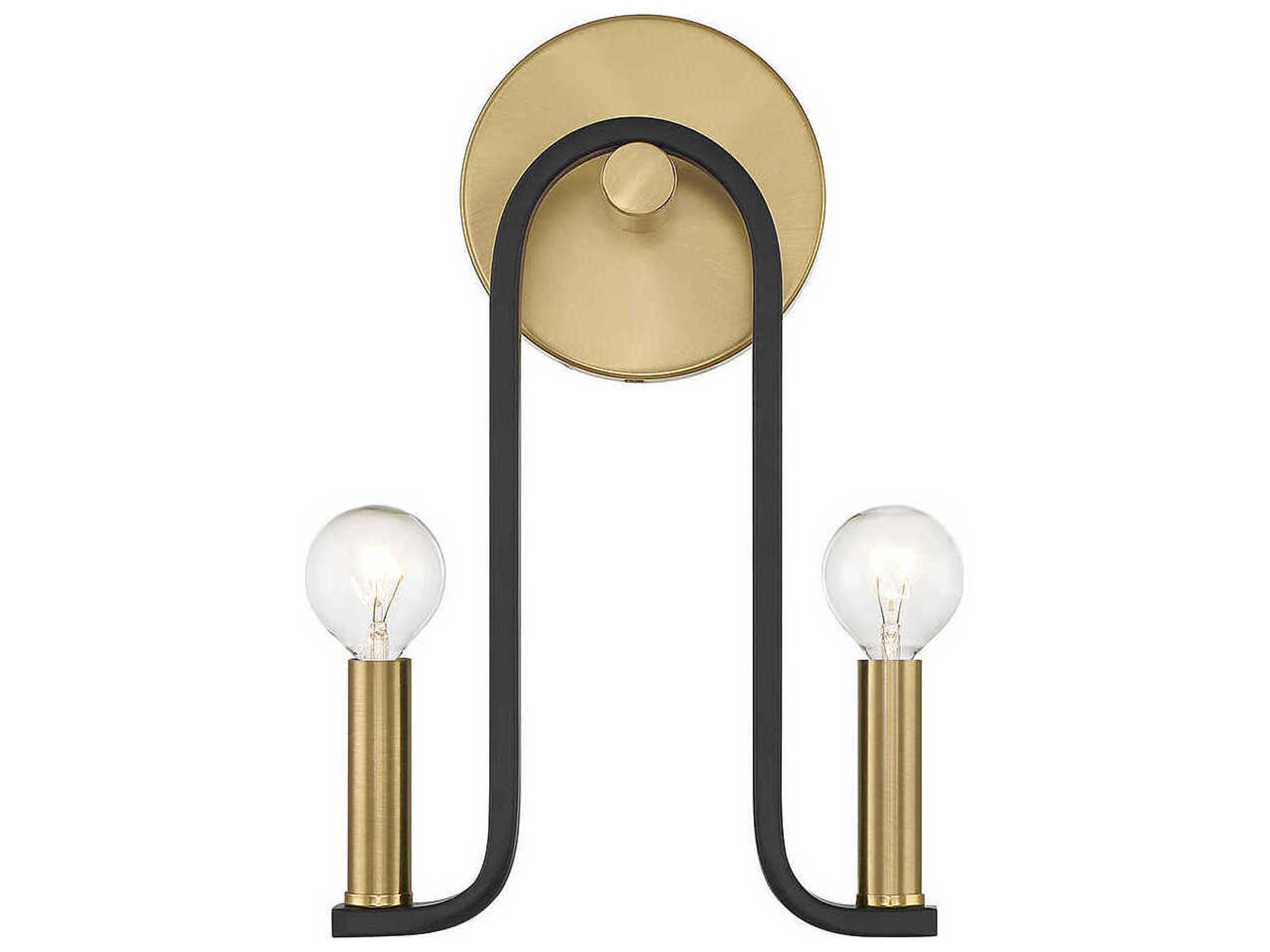 Archway 2-Light Matte Black Warm Brass Wall Sconce