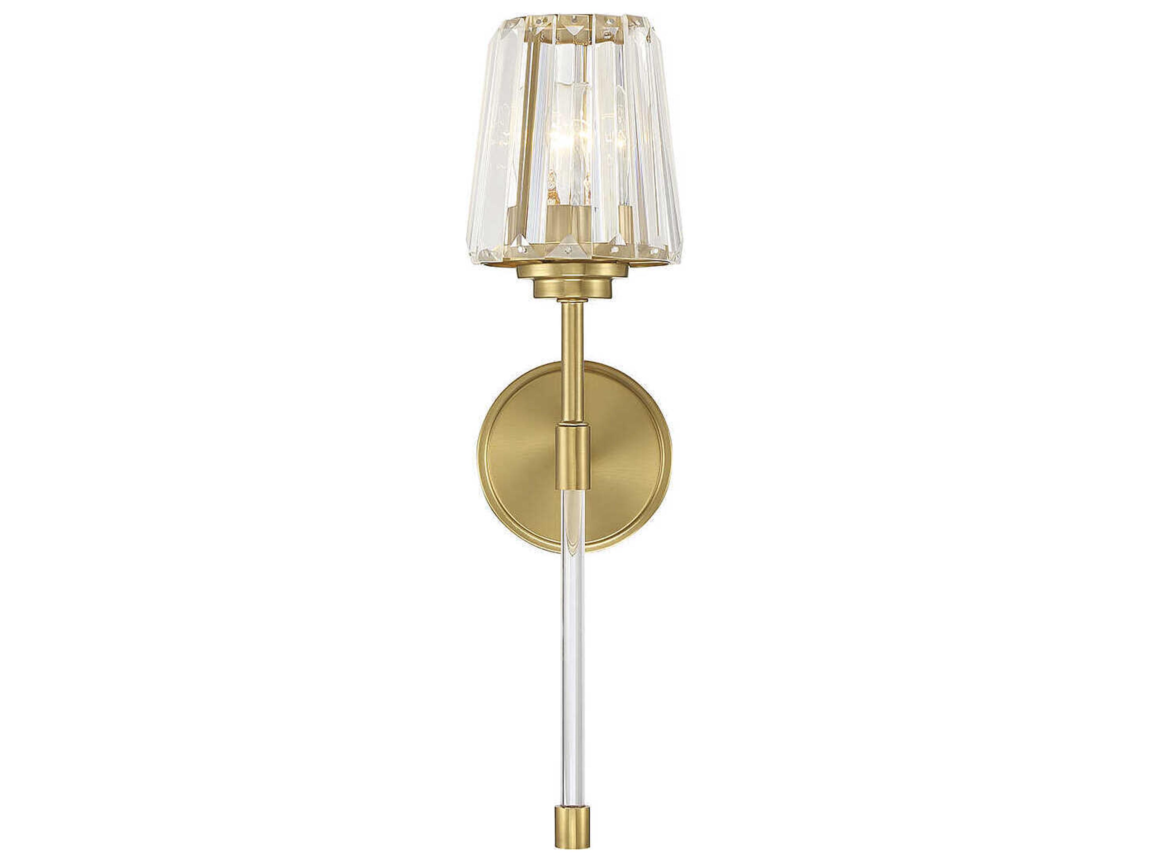 Savoy House Garnet 1-Light Warm Brass Crystal Wall Sconce