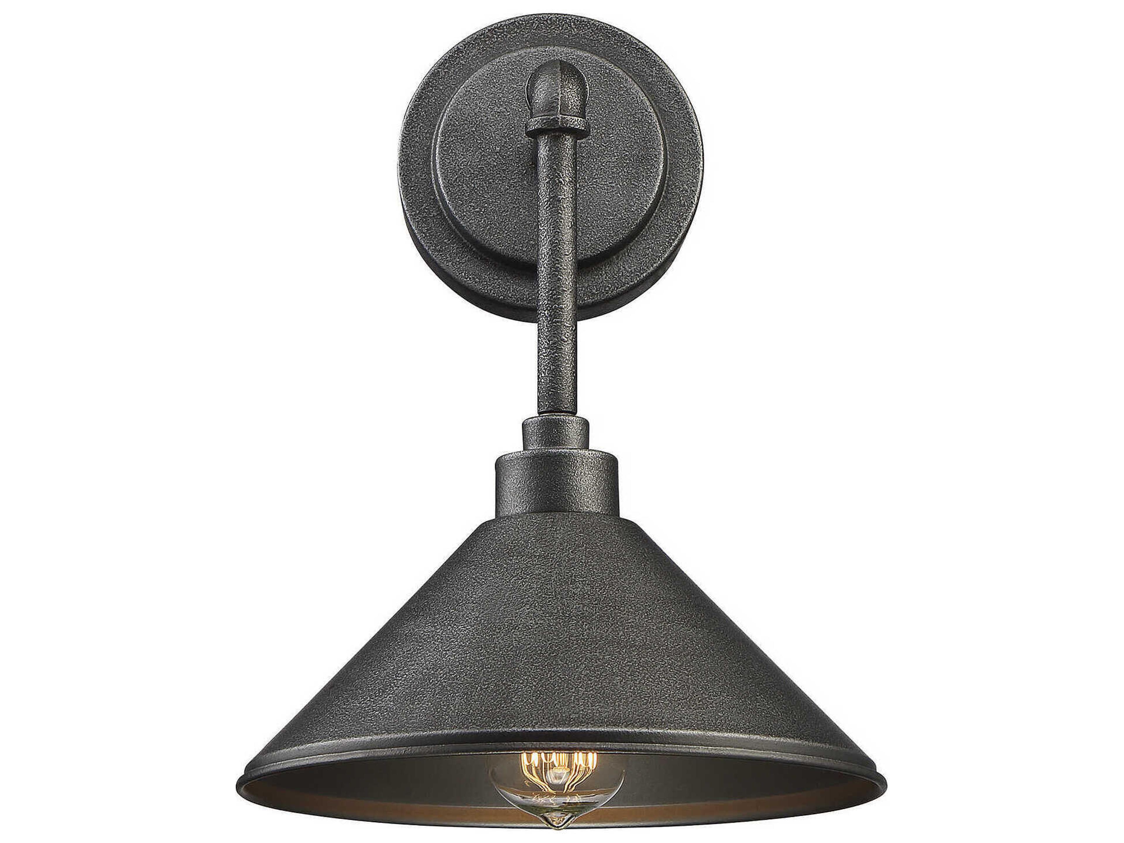 Dansk 1-Light Galvanized Metal Black Wall Sconce