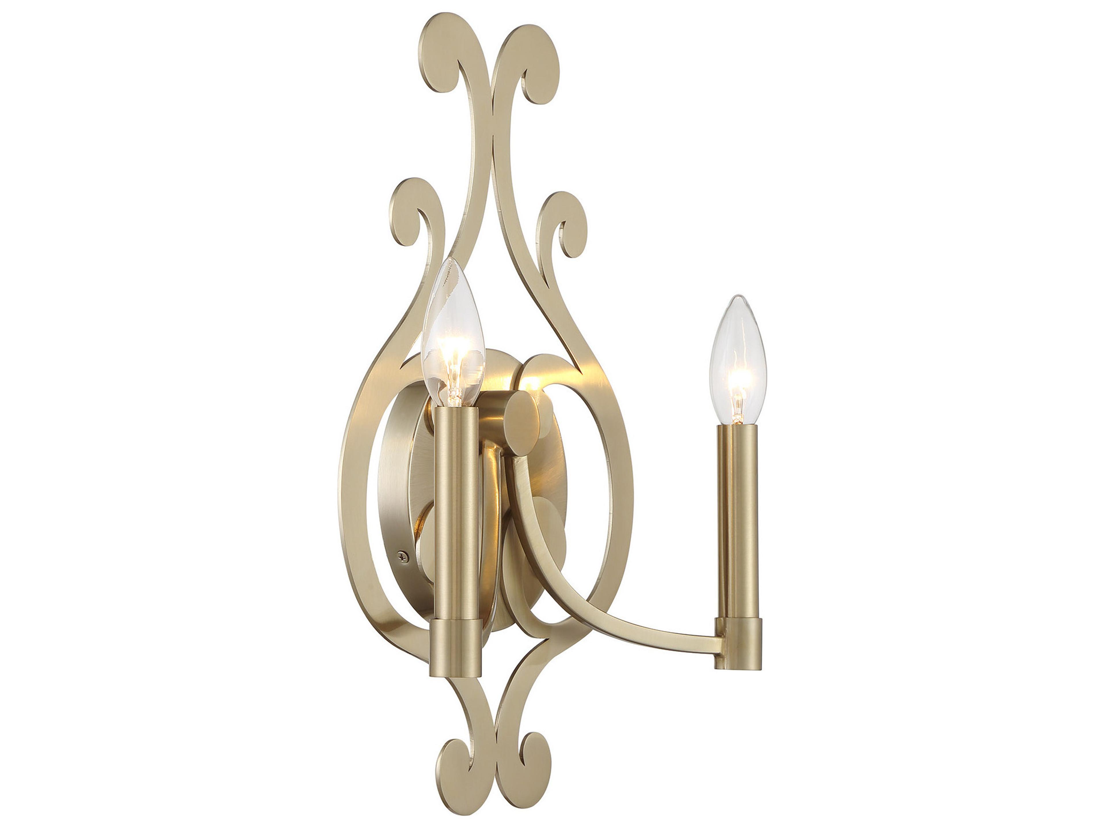 Savoy House Lombard 2-Light Noble Brass Wall Sconce