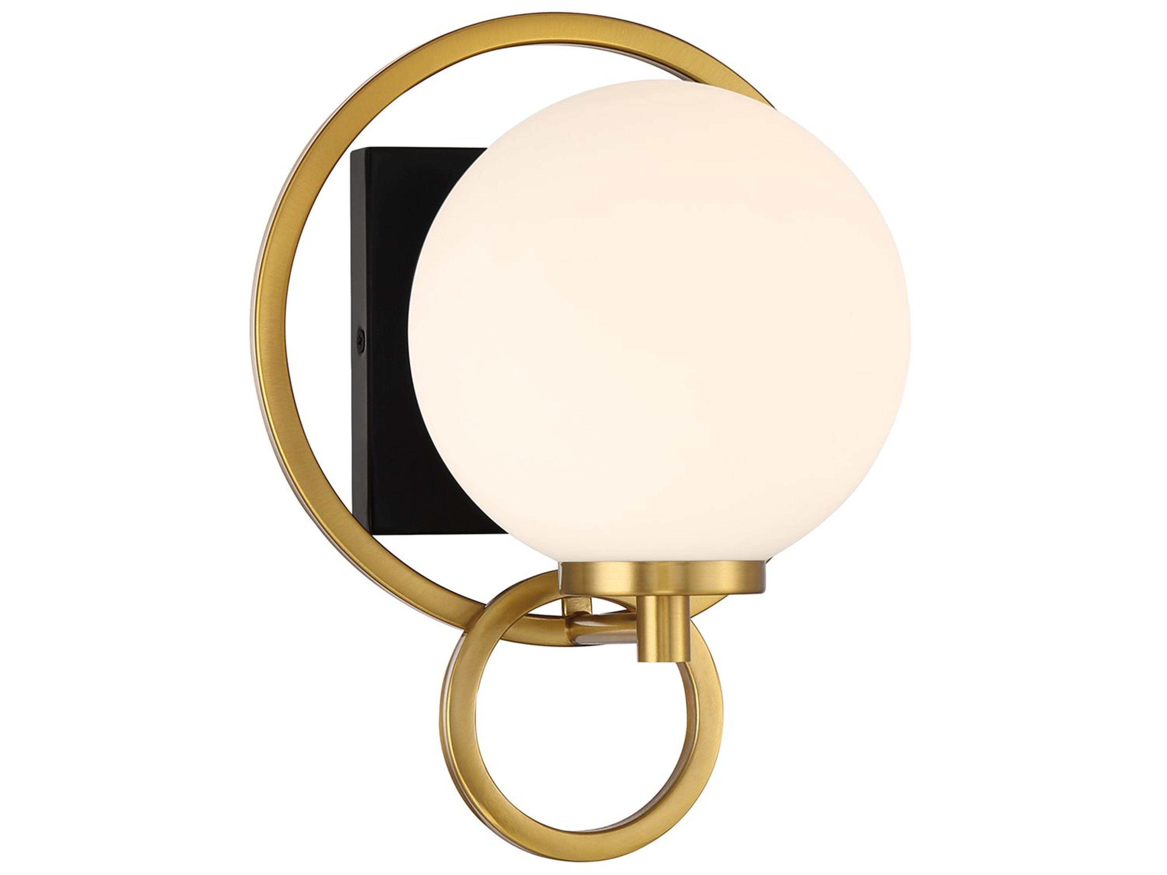Alhambra 1-Light Matte Black Warm Brass Wall Sconce