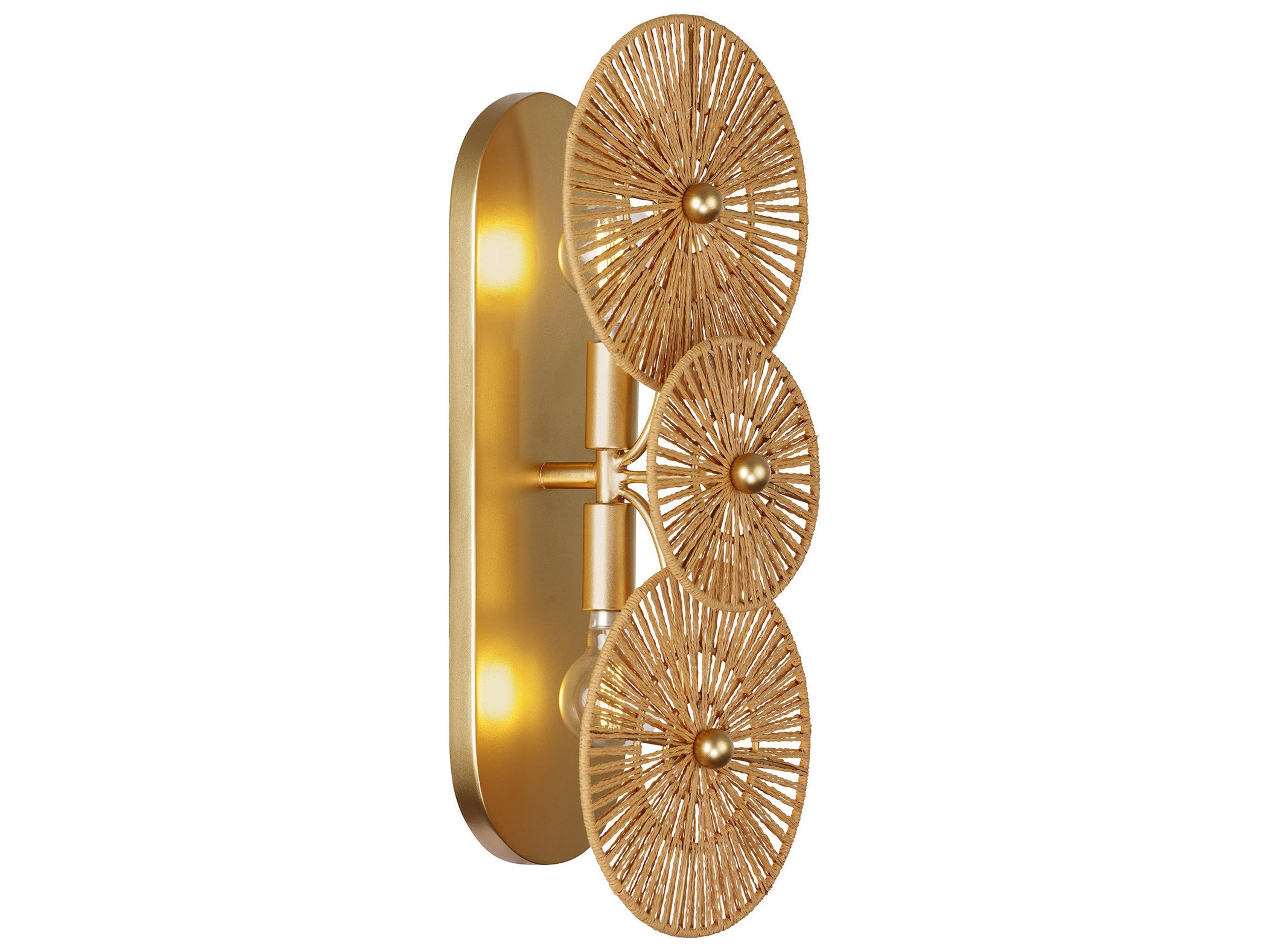 Savoy House Abbott 2-Light Distressed Gold Wall Sconce