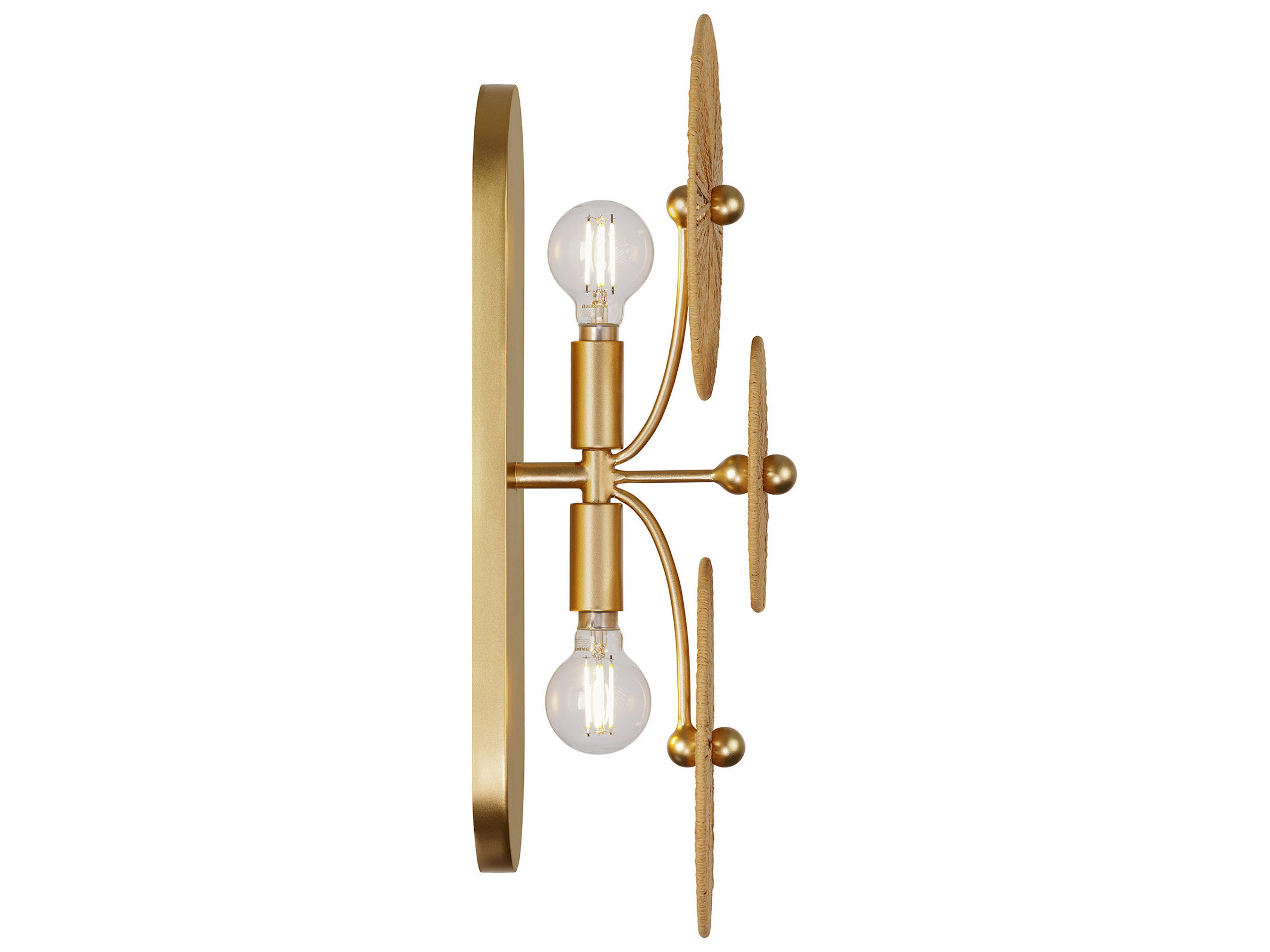 Savoy House Abbott 2-Light Distressed Gold Wall Sconce